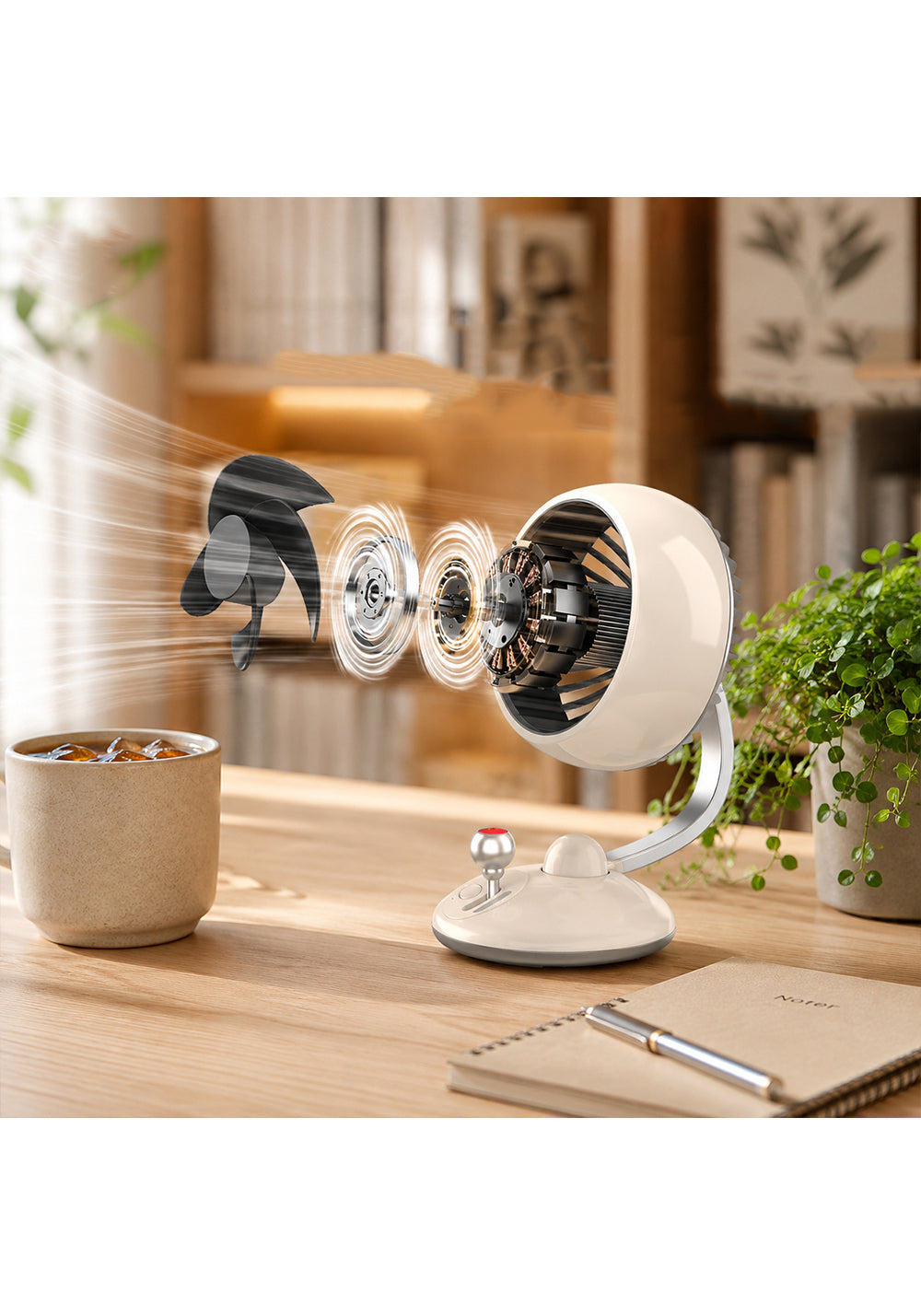 Go Des GD-HS65 Otomatik Salınımlı Gece Lambalı Sessiz Soğutucu Masa Fanı