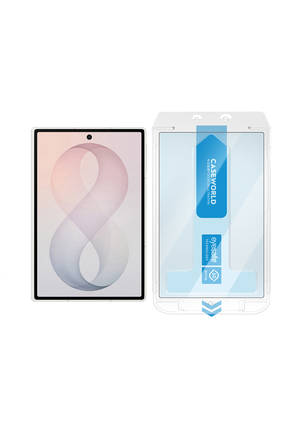 Galaxy Z Fold 8 CaseWorld Applicator Serisi 2.5D Eyesafe Mavi Işık Teknolojili Safir 0.33mm Temperli Cam Ekran Koruyucu + Uygulama Aparatı