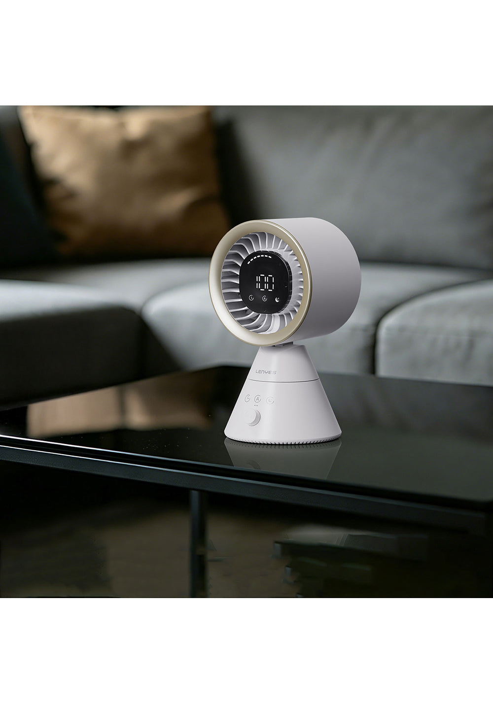 Lenyes LHF22 Dijital Led Göstergeli AI Hava Kontrollü Kule Tipi Soğutucu Masa Fanı