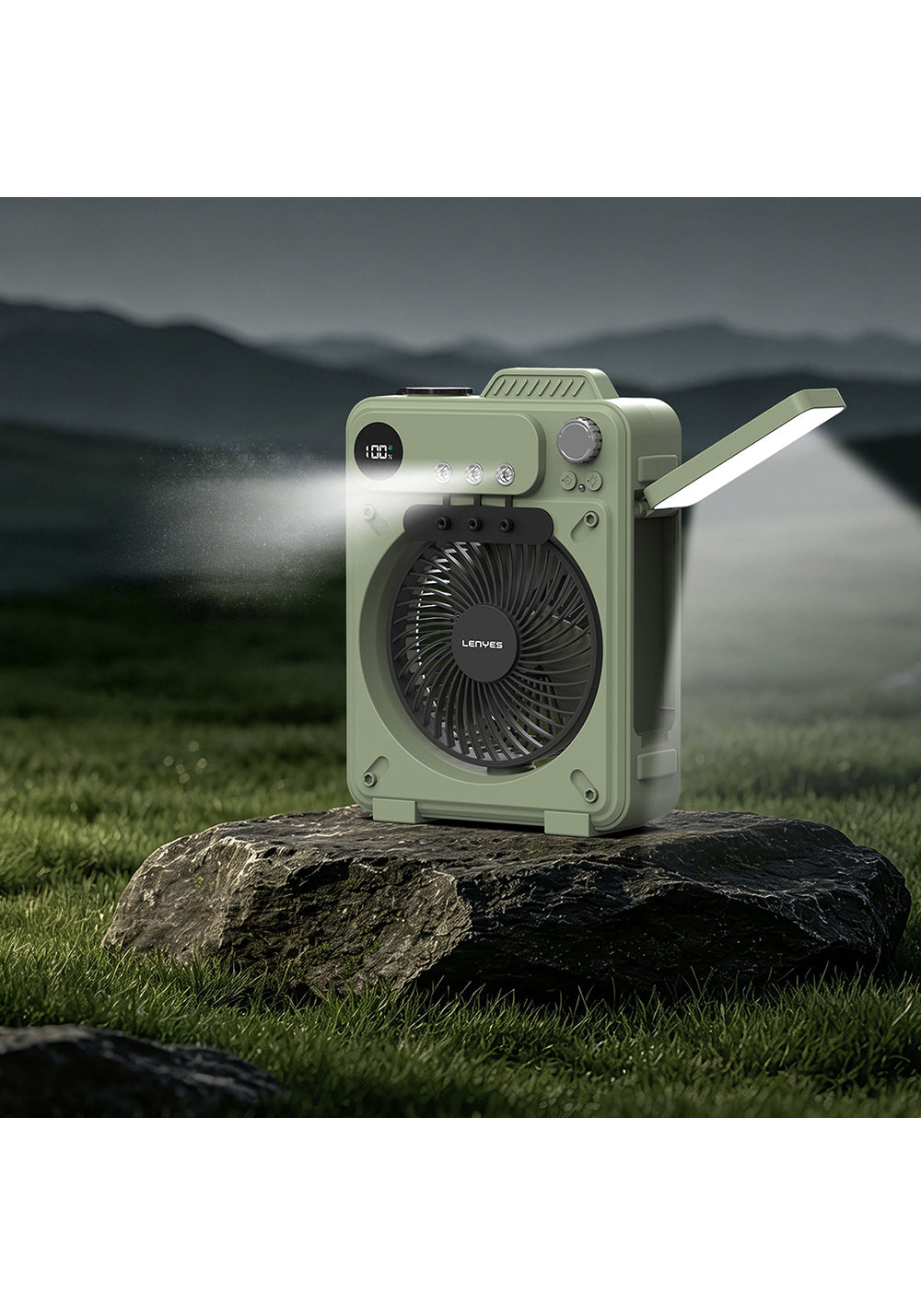 Lenyes LHF25 Dijital Led Göstergeli Su Hazneli Gece Lambalı Outdoor Soğutucu Fan