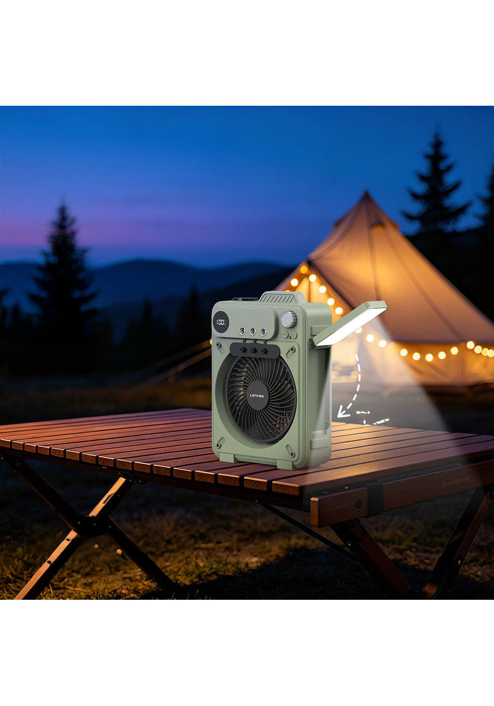 Lenyes LHF25 Dijital Led Göstergeli Su Hazneli Gece Lambalı Outdoor Soğutucu Fan