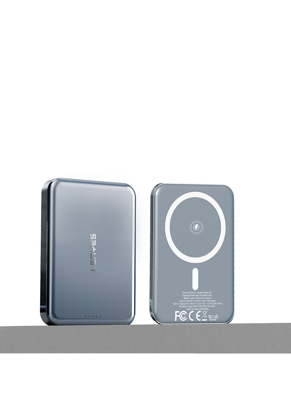 Lenyes PW0011D Ultra İnce LED Göstergeli Wireless Powerbank 15W 5000mAh