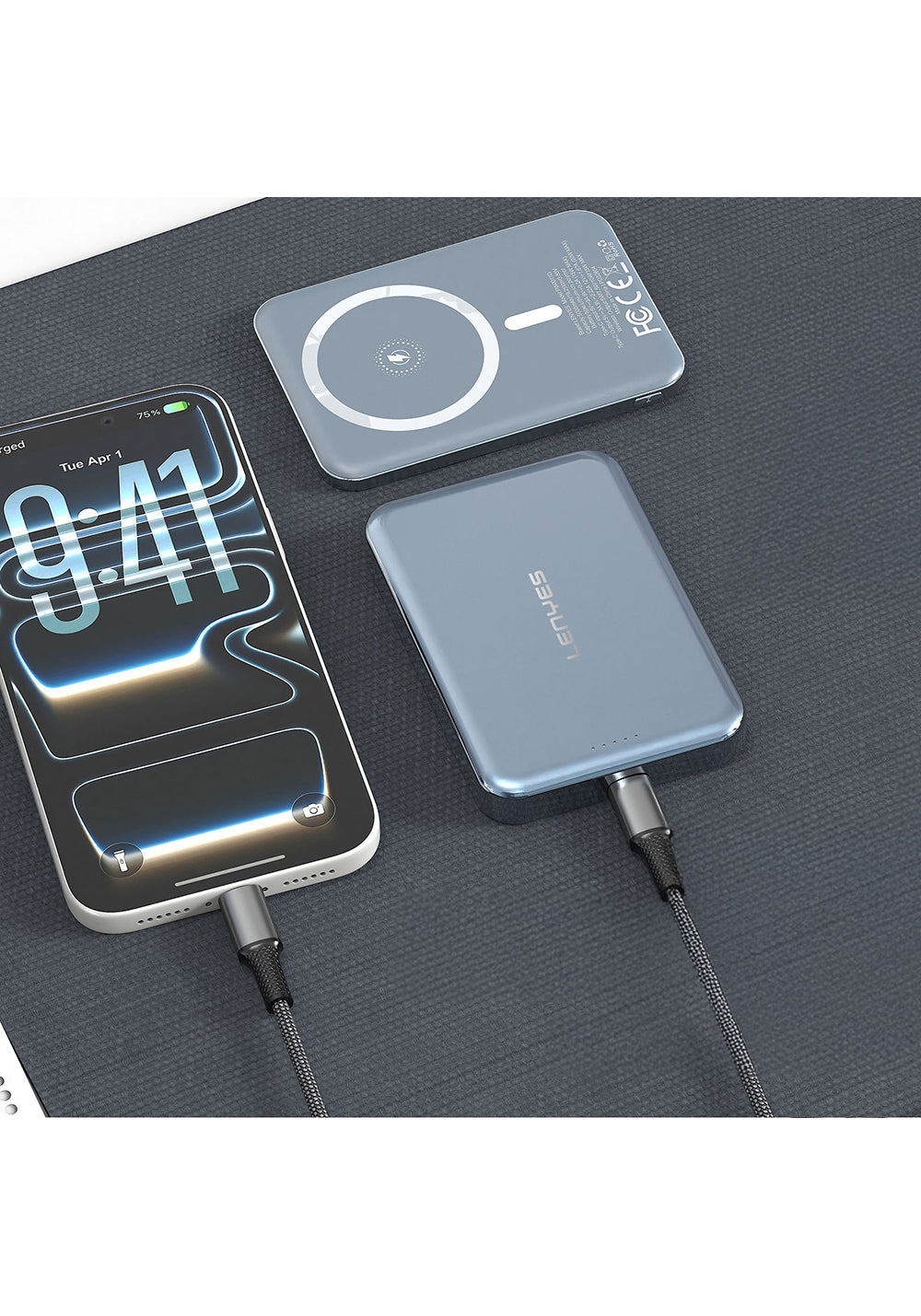 Lenyes PW1011D Ultra İnce LED Göstergeli Wireless Powerbank 15W 10000mAh