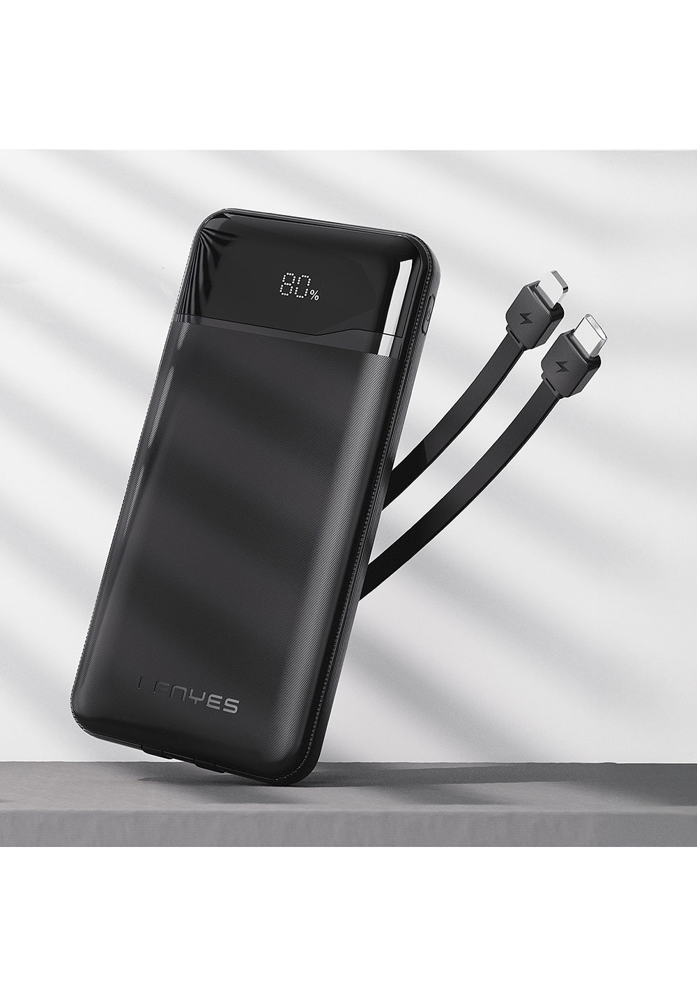 Lenyes PX180D Dijital LED Ekranlı Type-C ve Lightning Kablolu Powerbank 22.5W 10.000mAh