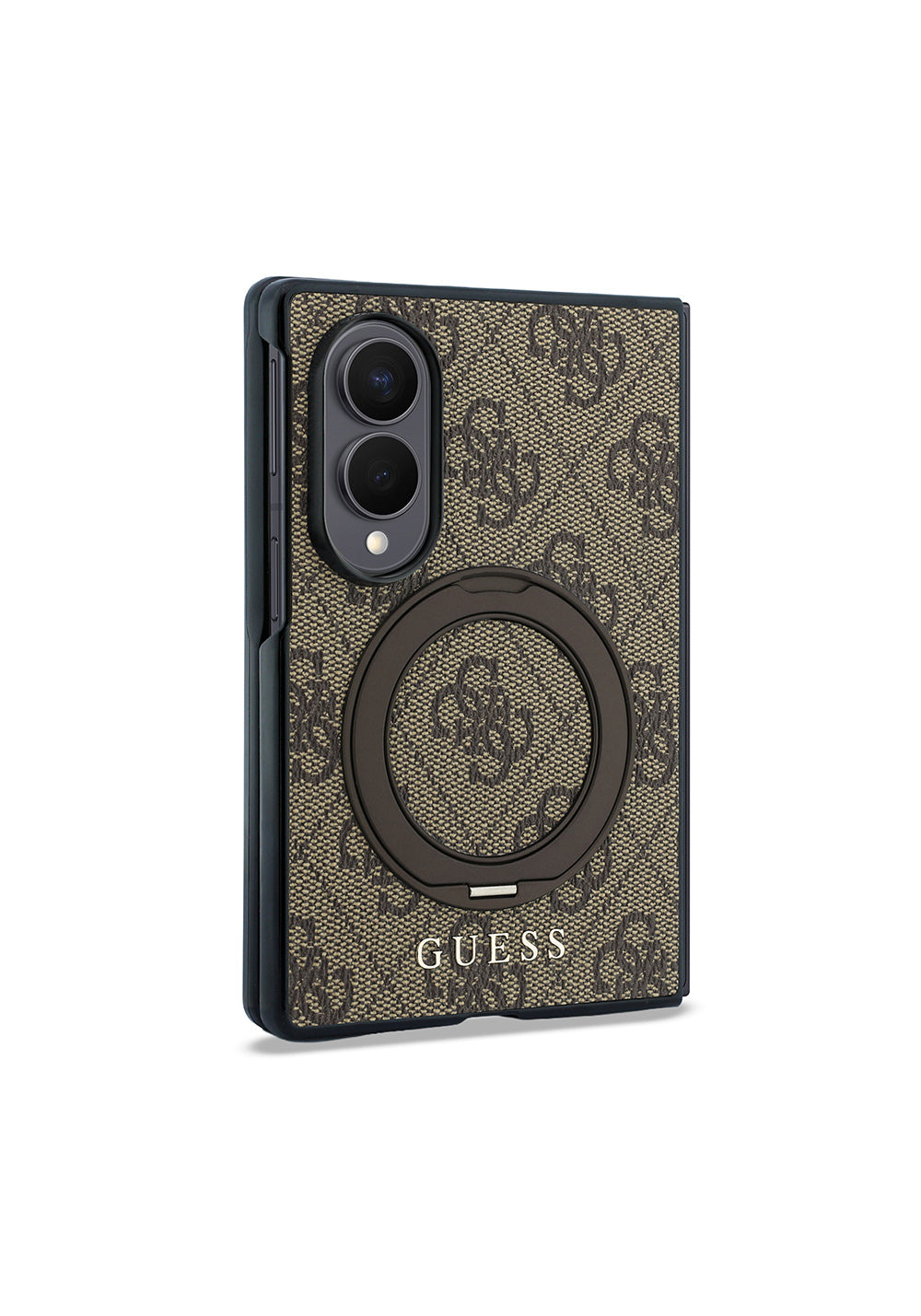 Galaxy Z Fold 8 Kılıf Guess Orijinal Lisanslı Manyetik Şarj Uyumlu 360 Derece Dönebilen Standlı PU Metal Logolu Kapak