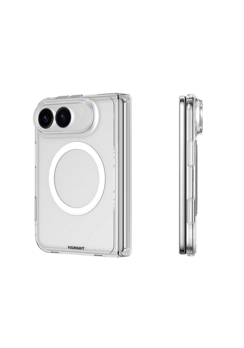Apple iPhone Duo Kılıf Manyetik Şarj Uyumlu Youngkit Clear Serisi Kapak