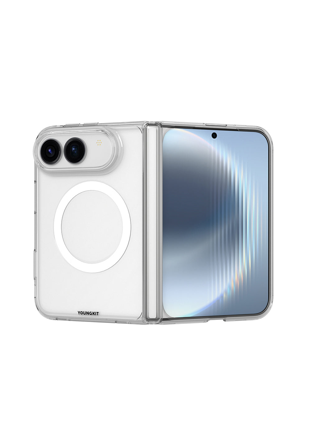 Apple iPhone Duo Kılıf Manyetik Şarj Uyumlu 2in1 Youngkit Clear Serisi Kapak
