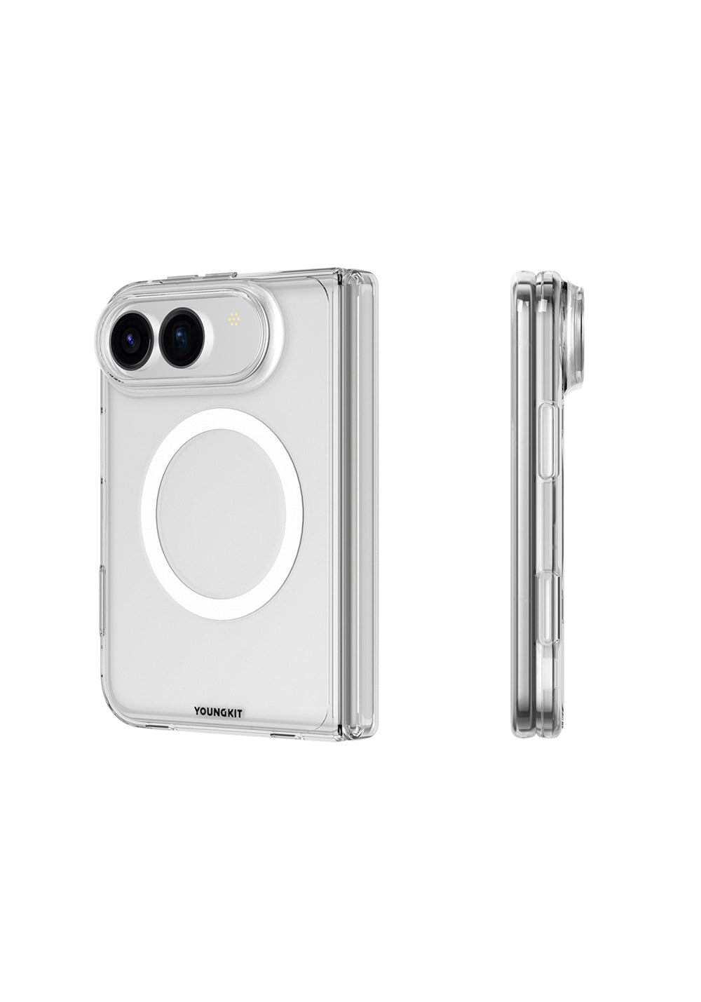Apple iPhone Duo Kılıf Manyetik Şarj Uyumlu 2in1 Youngkit Clear Serisi Kapak
