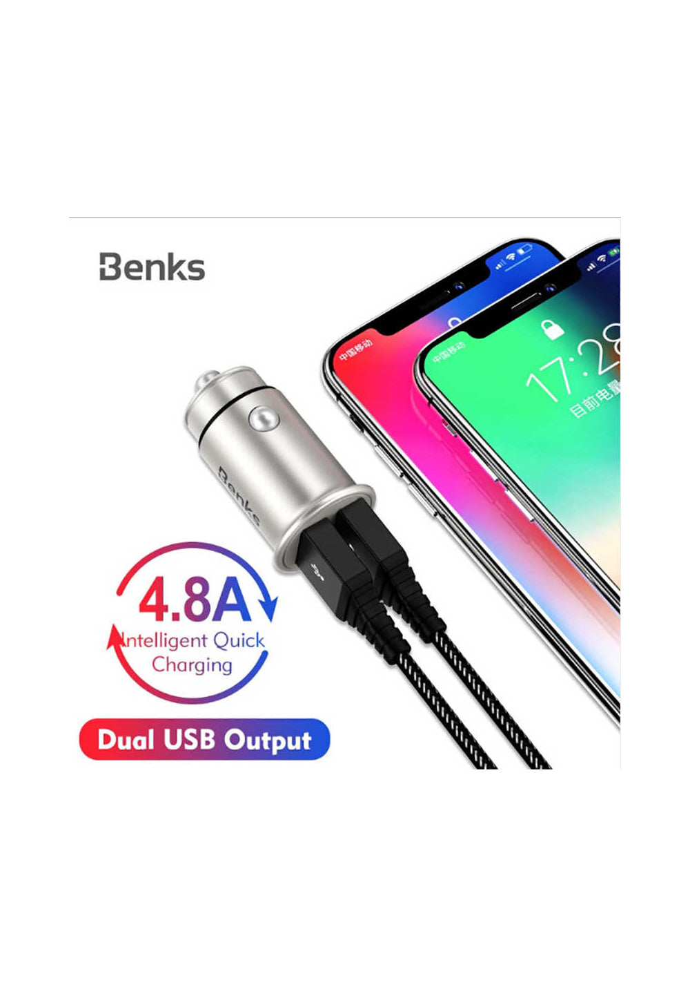 Benks C27 Dual Usb Araç Şarj Aleti 4.8A