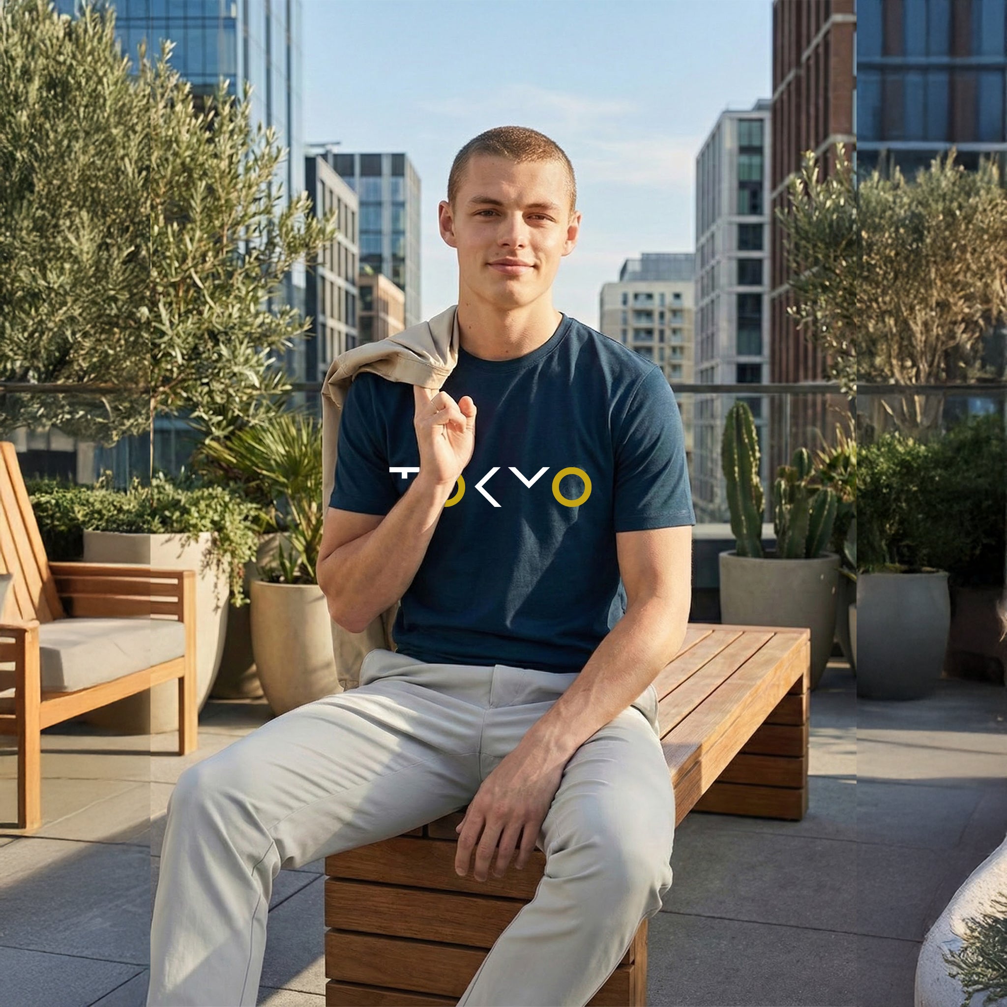TOKYO — Minimal City Typography Tee (Deep Navy)