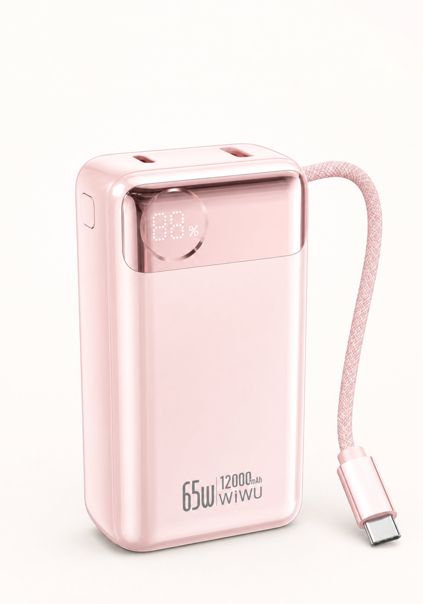 WiWU T132 Power Plus 65W 12000mAh Type-C Kablolu PD Hızlı Şarj Powerbank