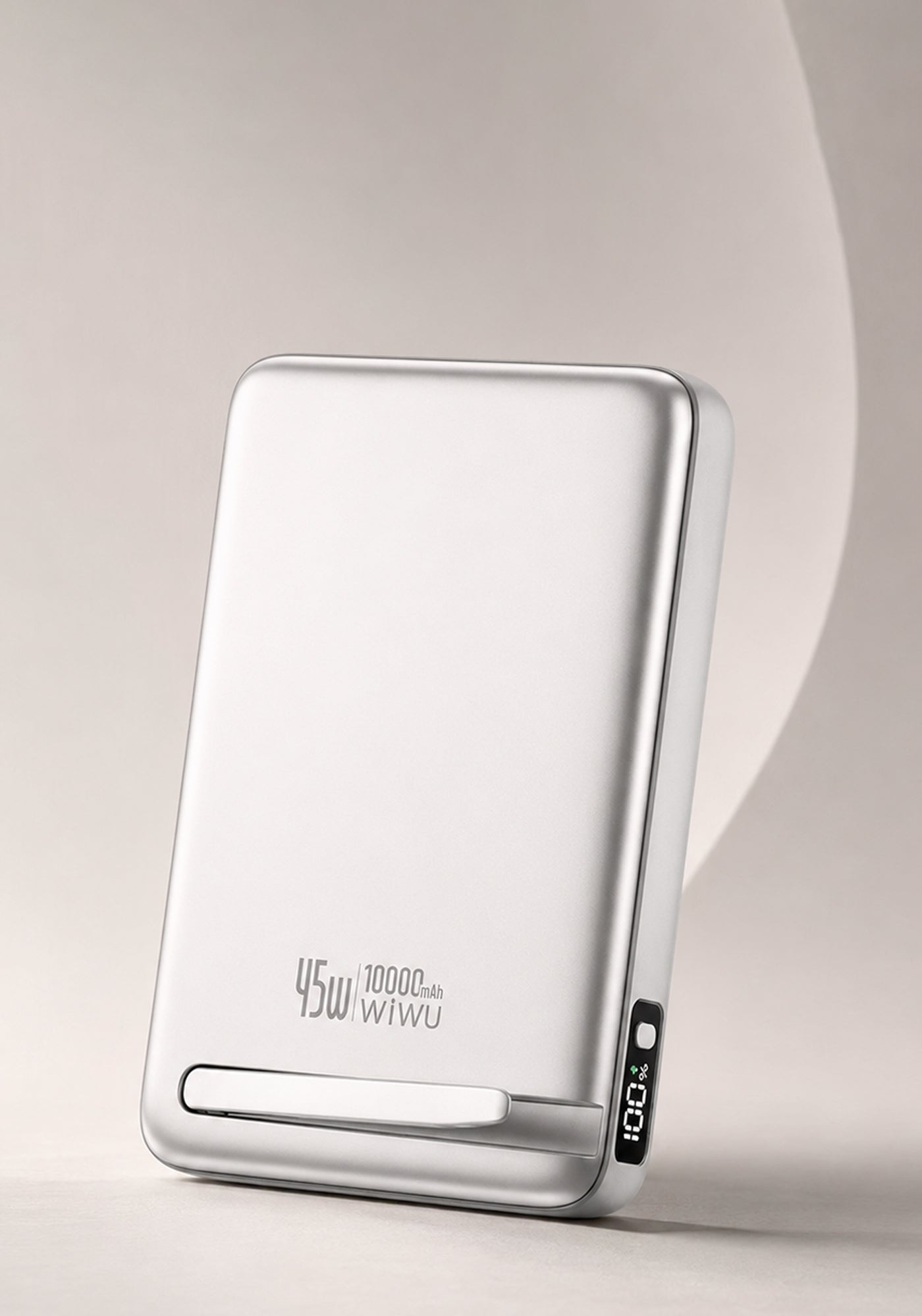 WiWU WI-P090 Mag Pro Qi2 10000mAh Manyetik Kablosuz Powerbank – Silver