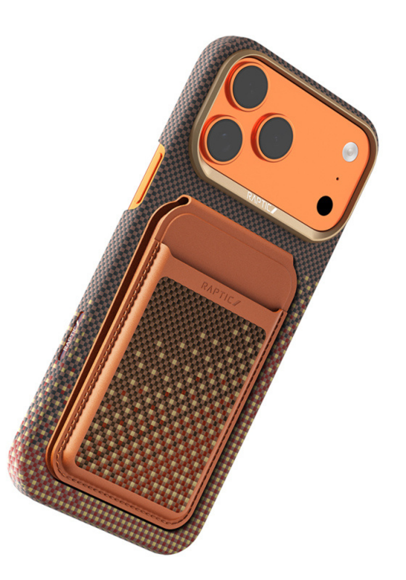 Raptic Aramid Skin Serenity iPhone 17 Pro Karbon Kılıf ve Kartlık Seti – 2’si 1 Arada