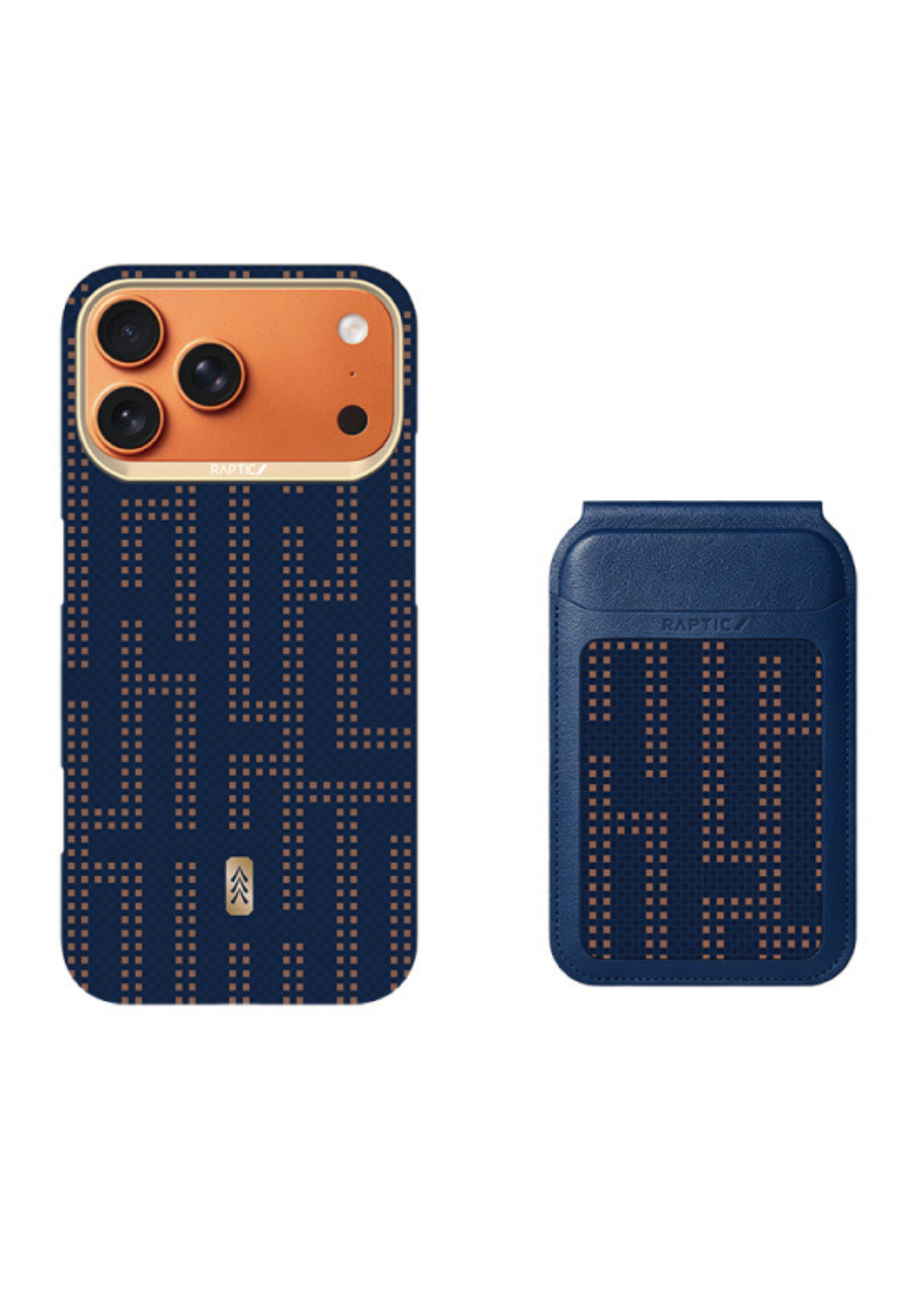 Raptic Aramid Skin iPhone 17 Pro Max Kılıf ve Cüzdan Stand Seti – Grid Wisdom