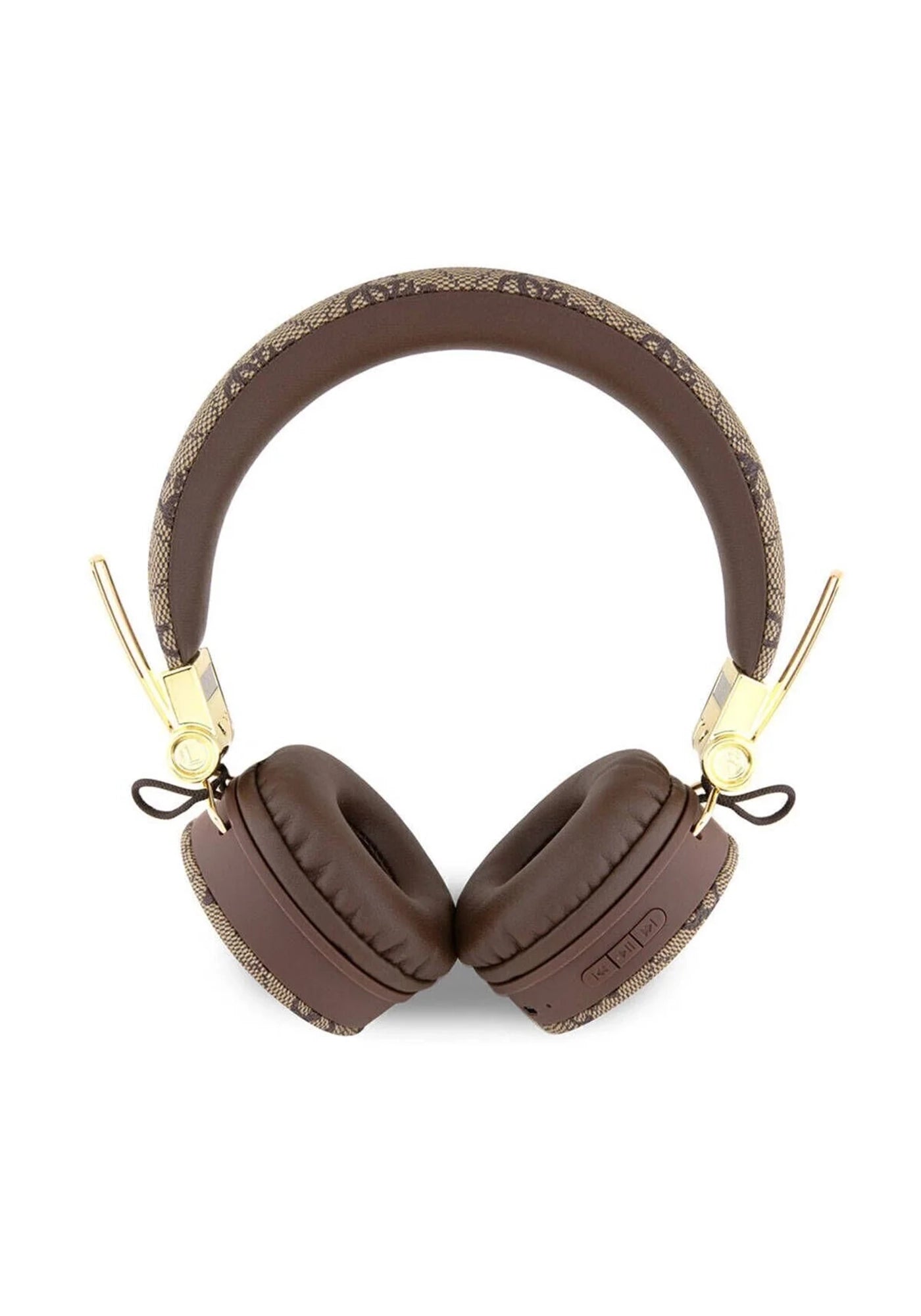 GUESS 4G Monogram Kablosuz Bluetooth Kulaklık – Kahverengi Gold