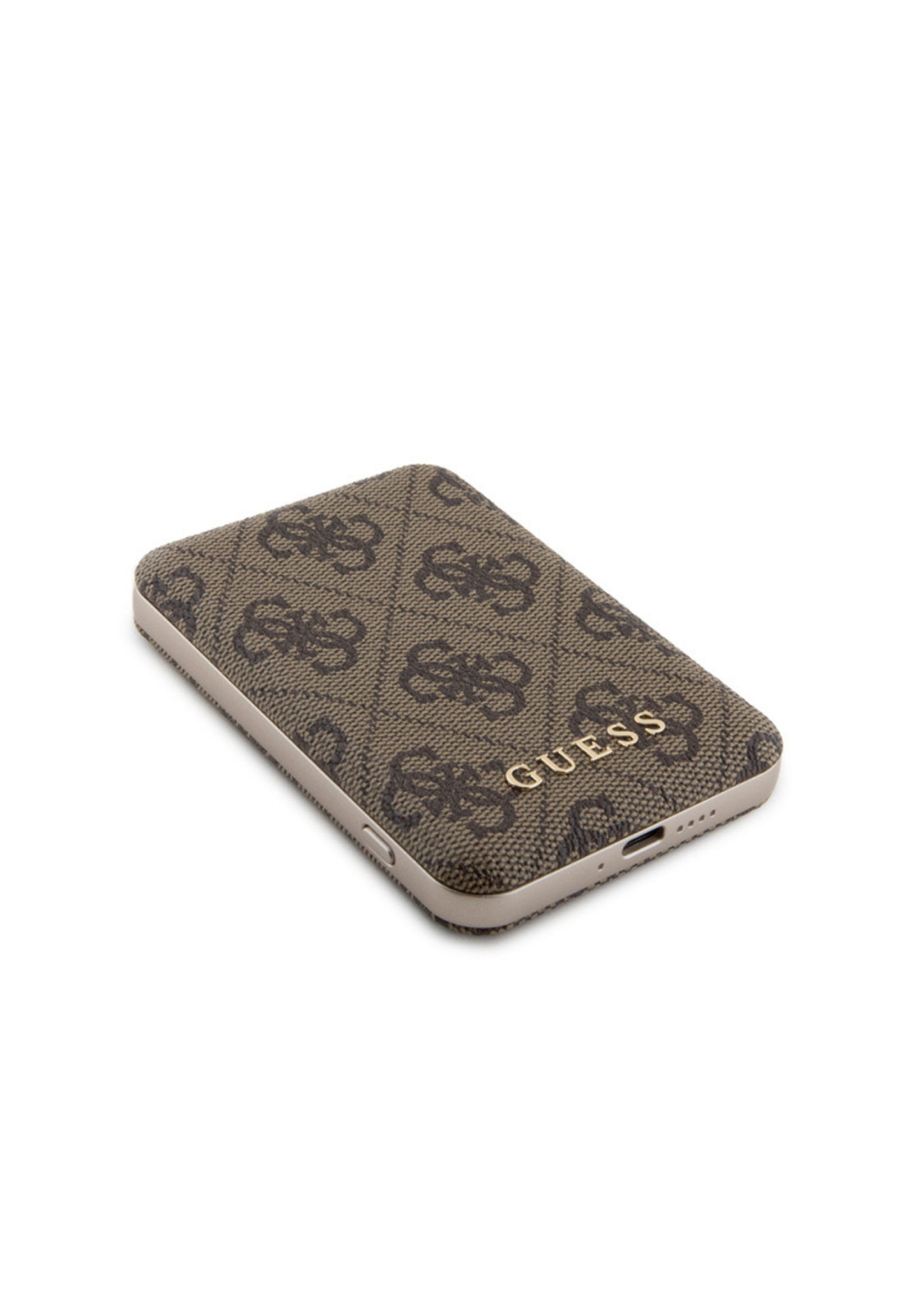 Guess 4G Desenli 15W 5000mAh Dijital Göstergeli Powerbank – Kahverengi