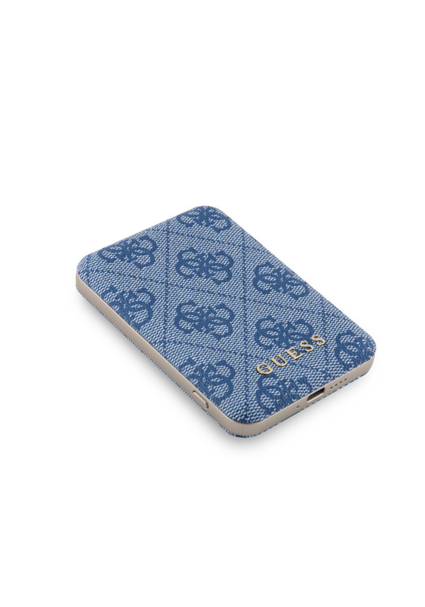Guess 4G Desenli 15W 5000mAh Dijital Göstergeli Powerbank – Mavi