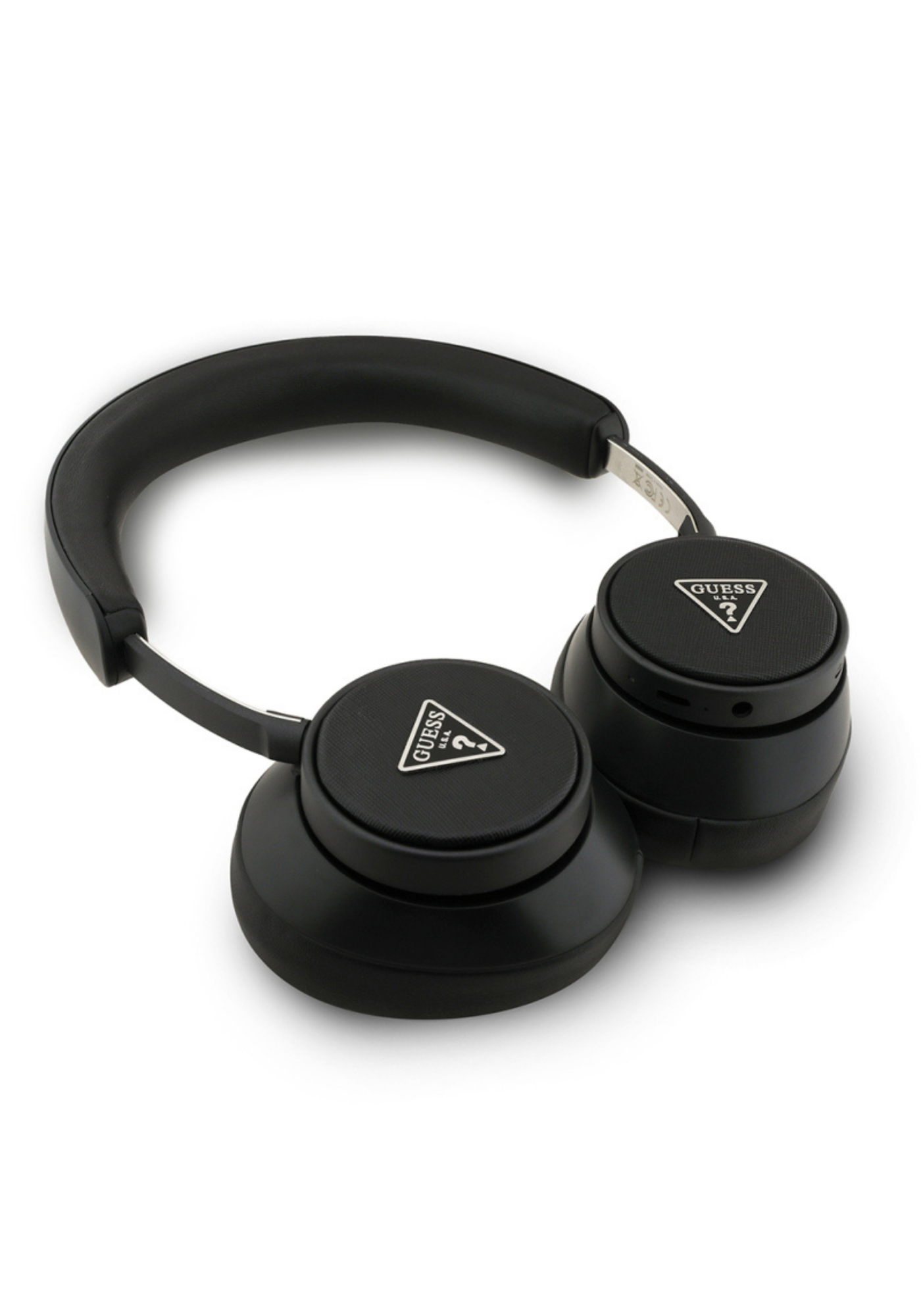 Guess Saffiano ENC Üçgen Logolu Kulak Üstü Bluetooth Kulaklık – Siyah