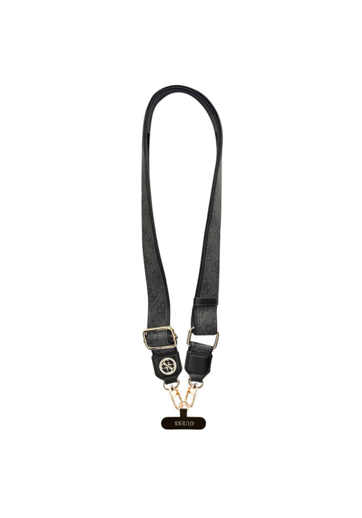Guess 4G Taşlı Metal Logolu 150 cm Çapraz Telefon Askı Kayışı – Kahverengi