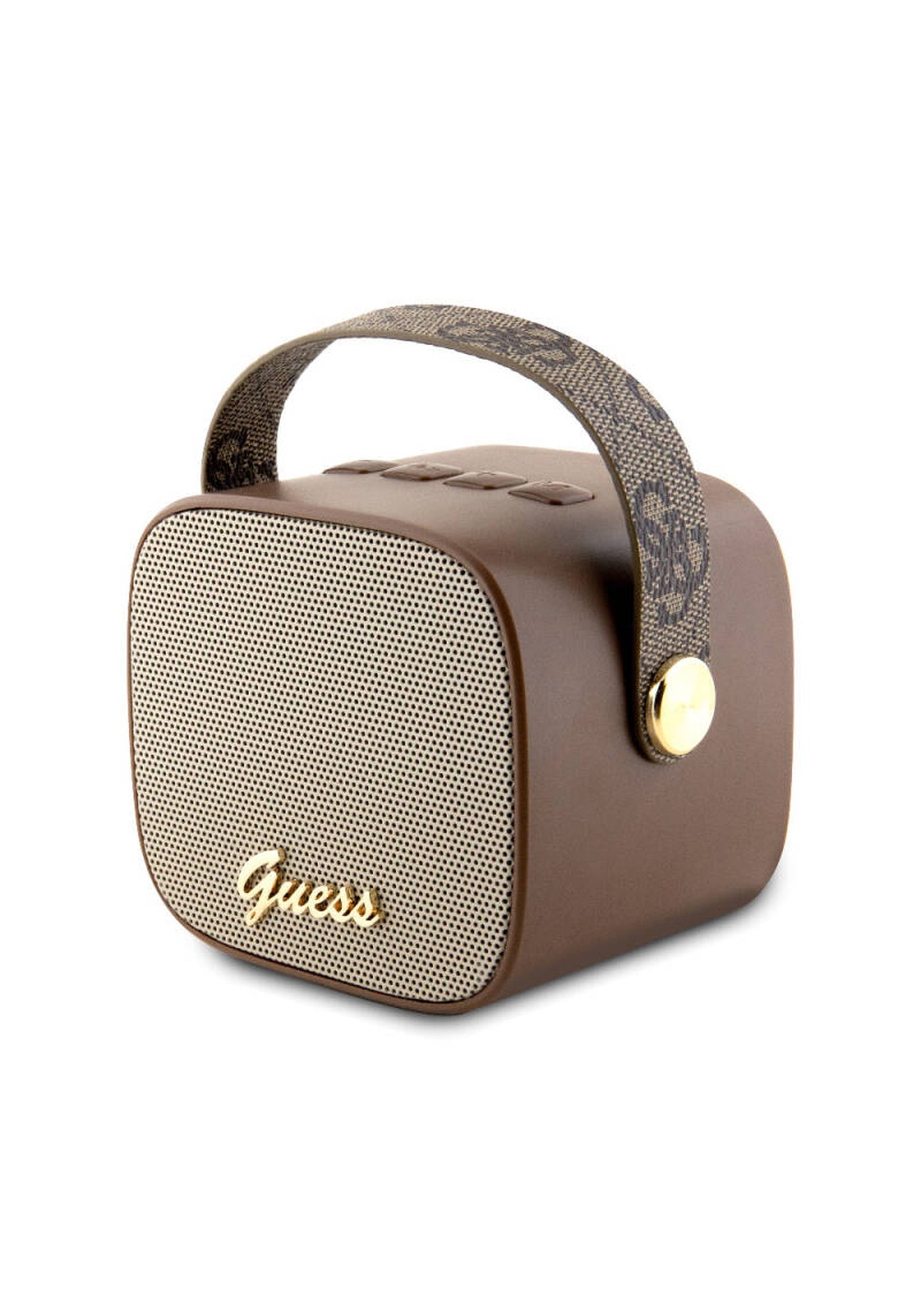 Guess 5W Askılı PU Deri Taşınabilir Bluetooth Hoparlör – Kahverengi