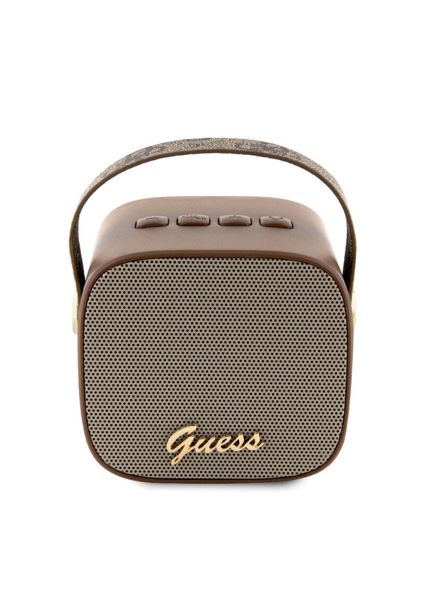 Guess 5W Askılı PU Deri Taşınabilir Bluetooth Hoparlör – Kahverengi
