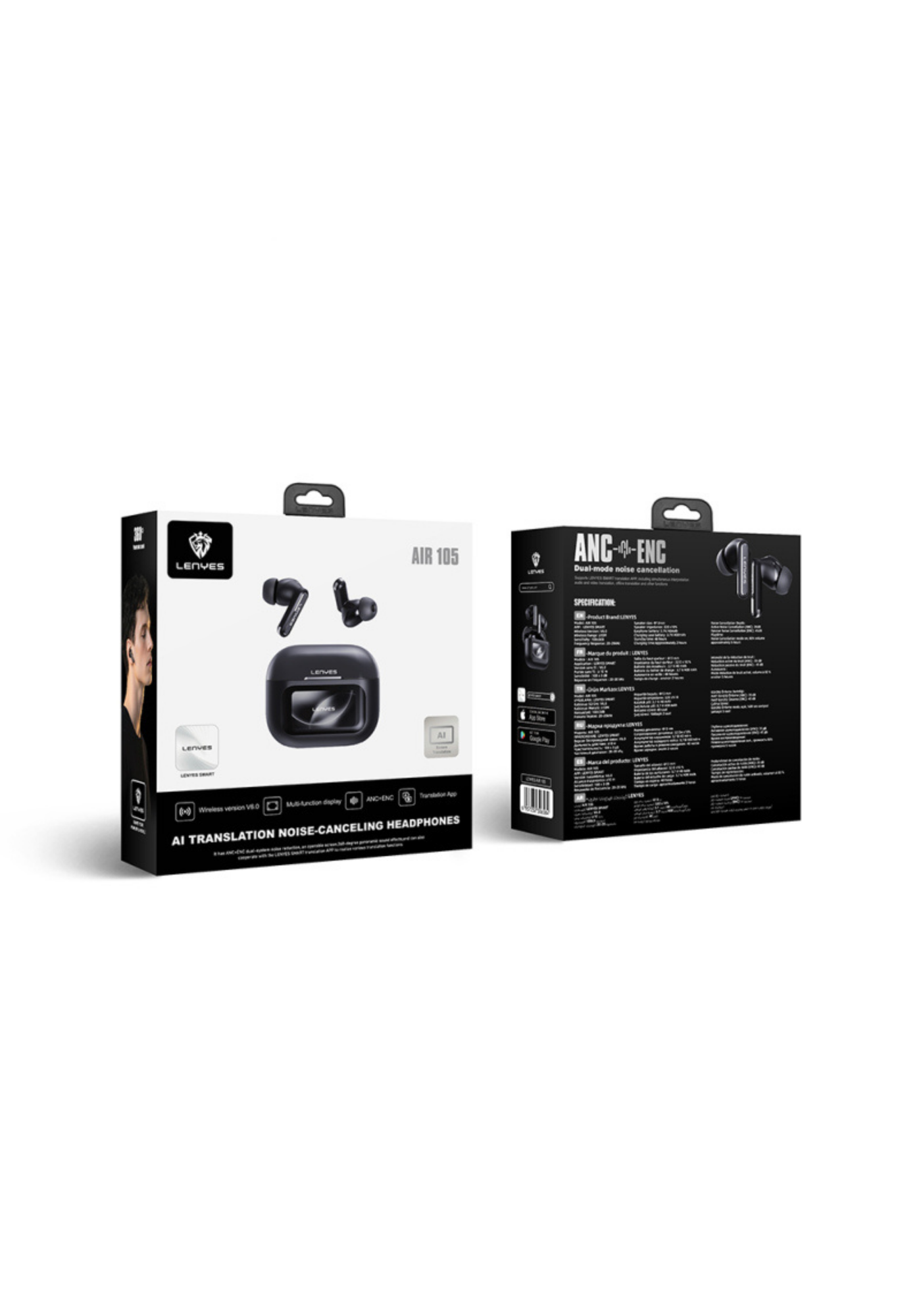 Lenyes Air 105 Bluetooth Kablosuz Kulaklık – Siyah