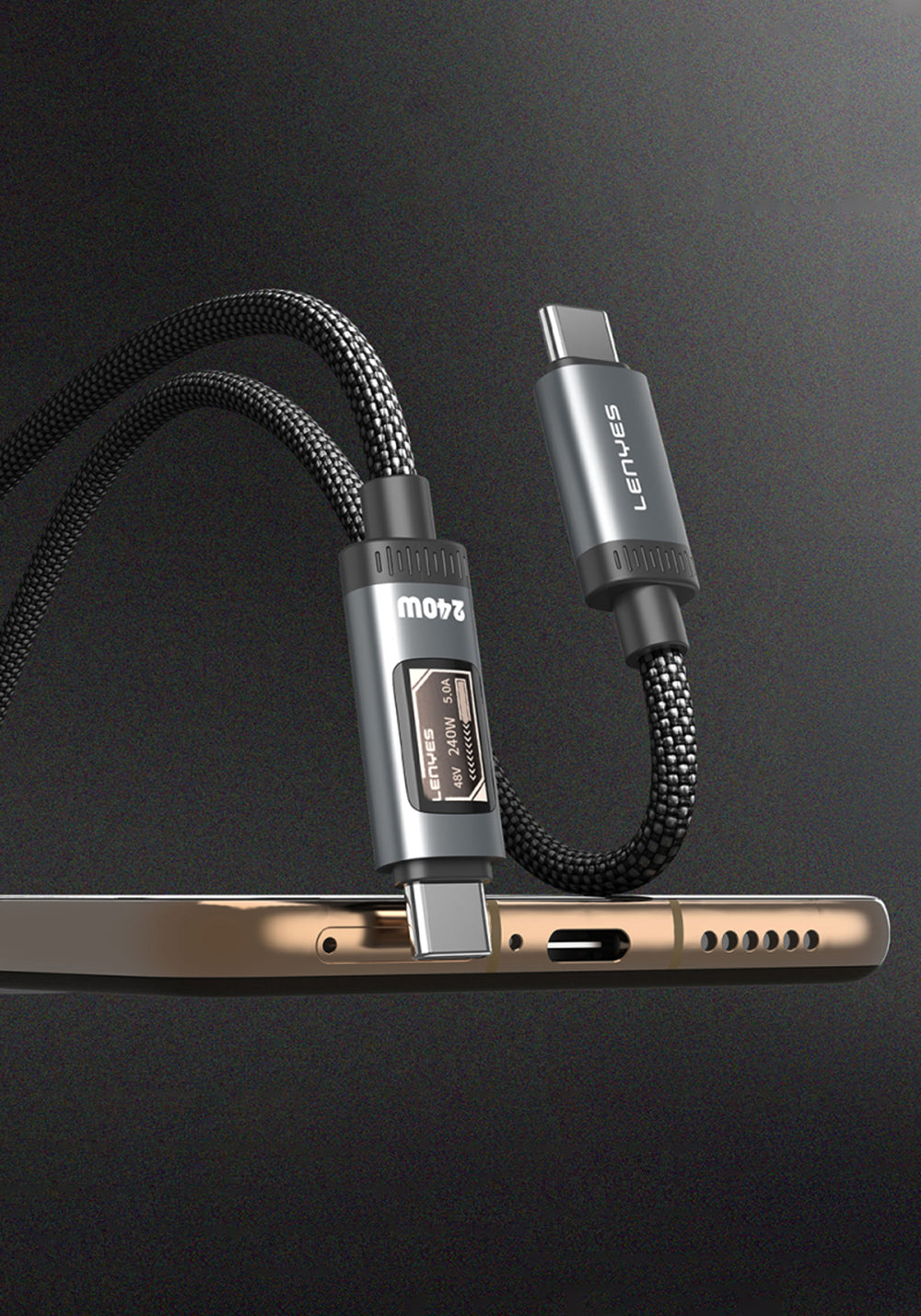 Lenyes LC571 USB-C – USB-C 240W Şarj Kablosu 1.2 m