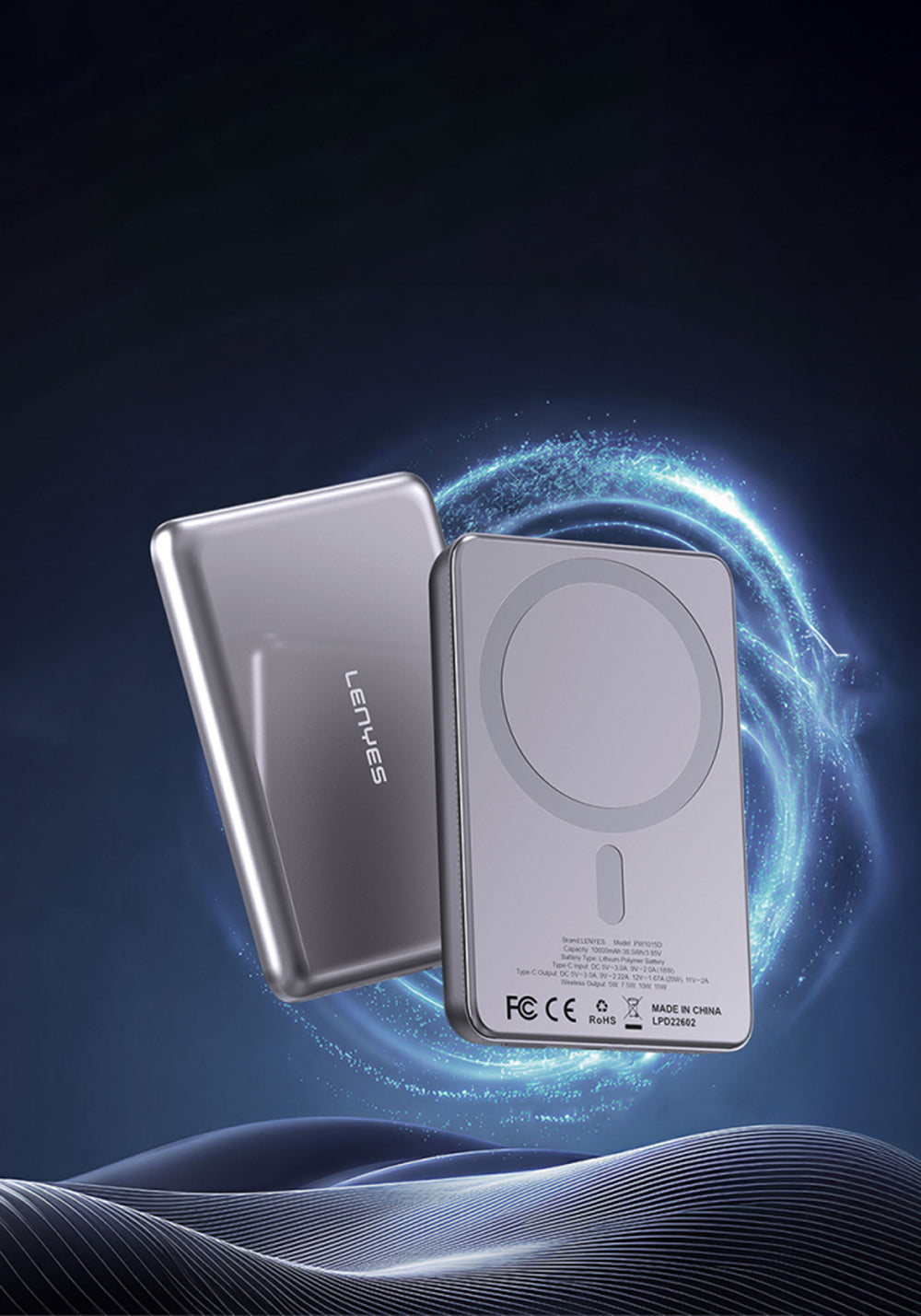 Lenyes PW1015D 10000 mAh Kablosuz Powerbank