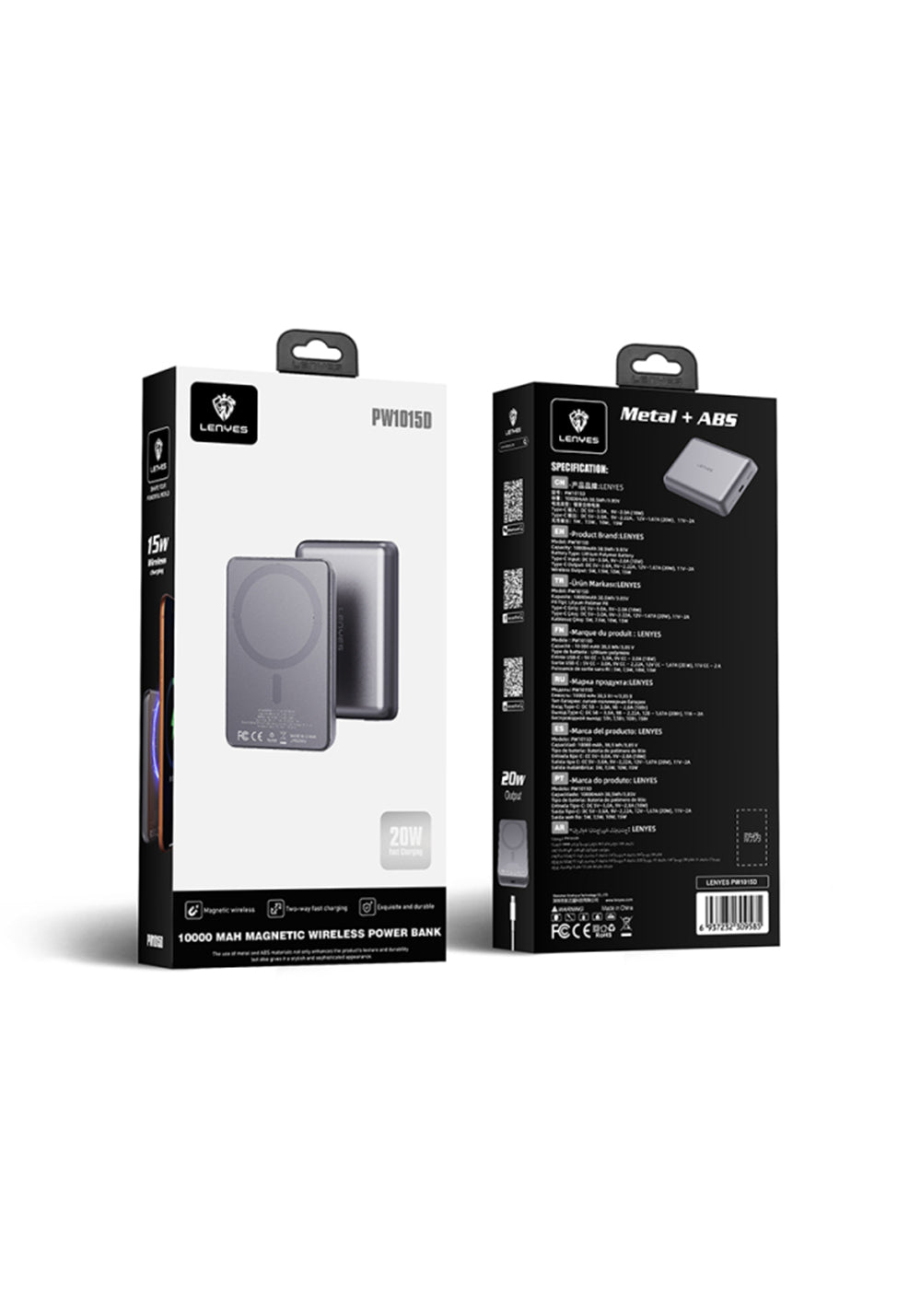 Lenyes PW1015D 10000 mAh Kablosuz Powerbank