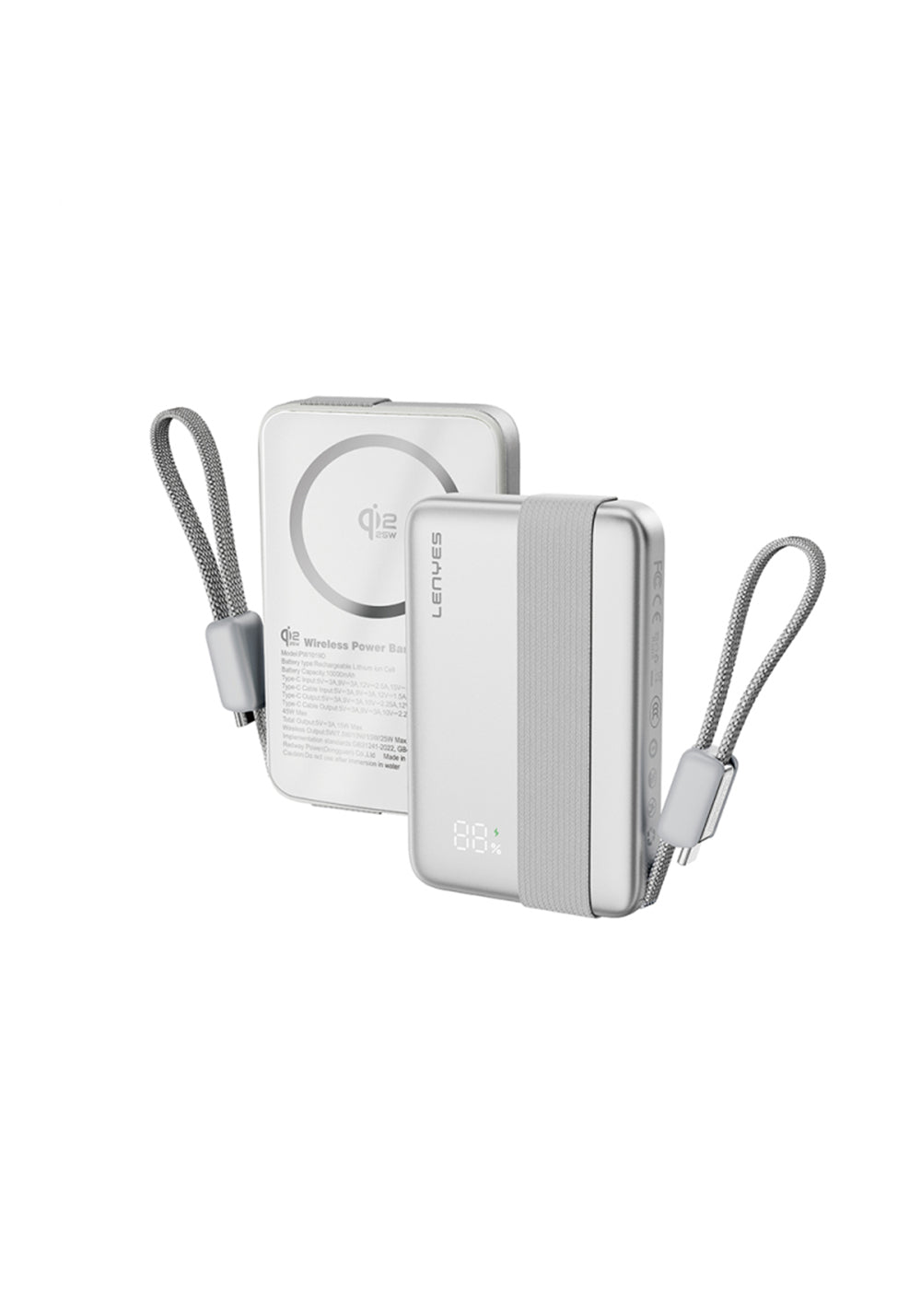 Lenyes PW1019D 10000 mAh Qi2 Kablosuz Powerbank