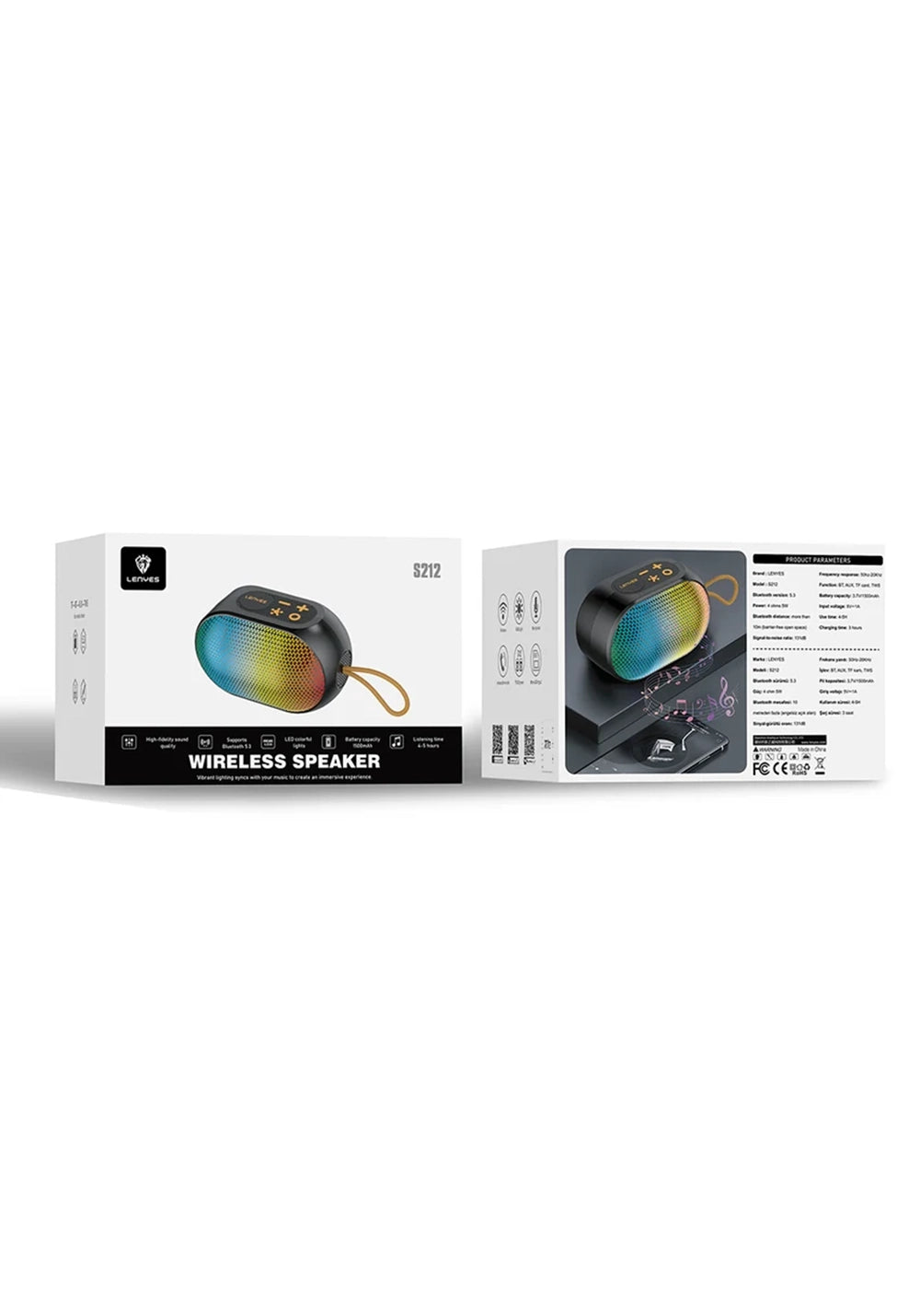 Lenyes S212 RGB Taşınabilir Bluetooth Hoparlör
