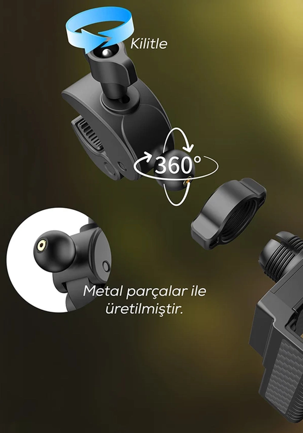 Lenyes CR182 Bisiklet ve Motosiklet Telefon Tutucu