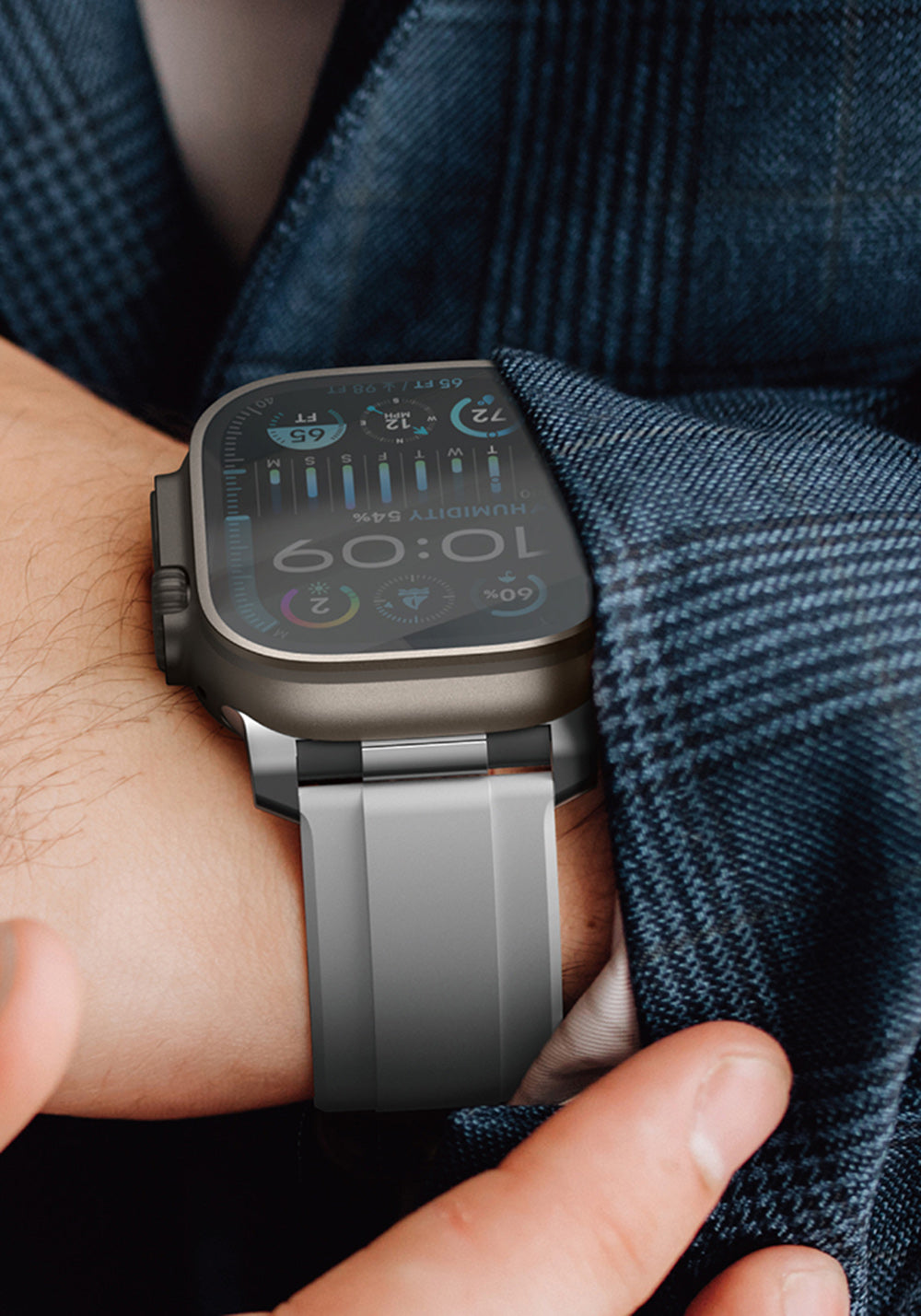 Amazingthing Titan Chrono Manyetik Silikon Apple Watch Kordonu