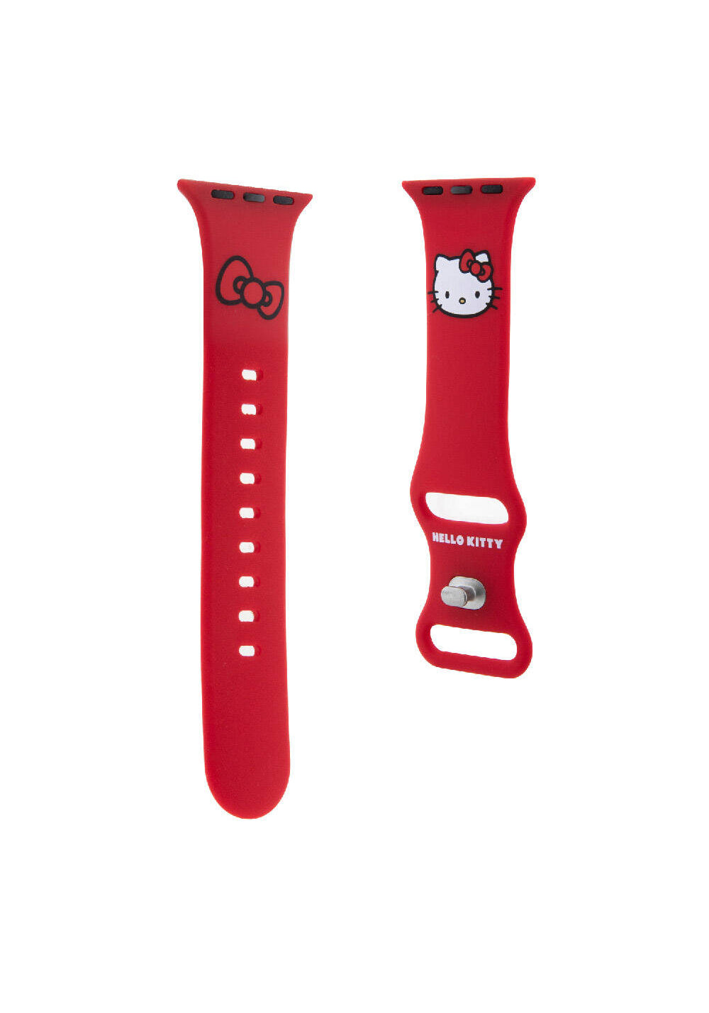 Hello Kitty Kitty Head & Bow Yazı ve Fiyonk Desenli Kordon – Apple Watch 38/40/41 mm