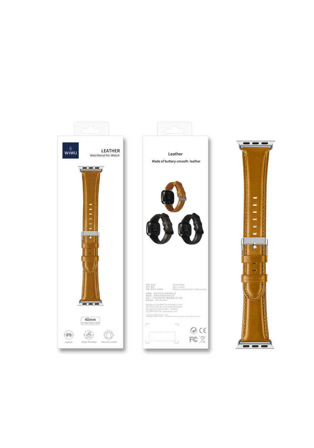 Wiwu Leather Watchband Deri Kordon – Apple Watch 38/40 mm