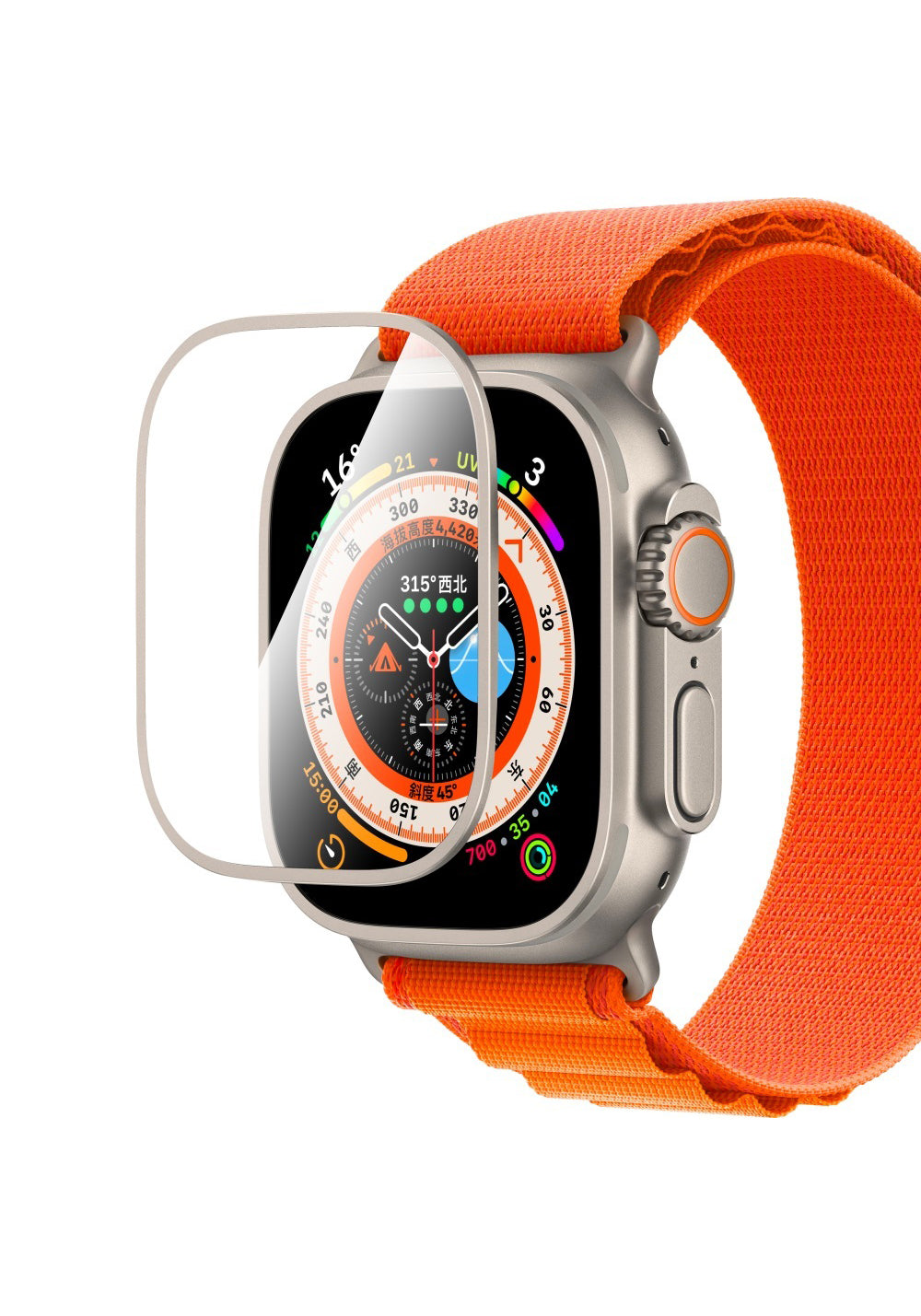 CaseWorld Alloy Safir Cam Ekran Koruyucu – Apple Watch Ultra 49 mm