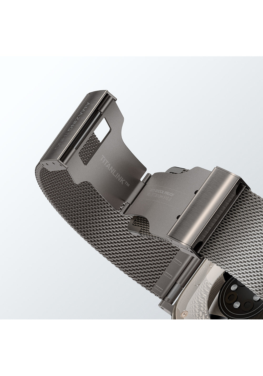 Amazingthing Titan Premium Metal Örgü Kordon – Apple Watch 46 mm