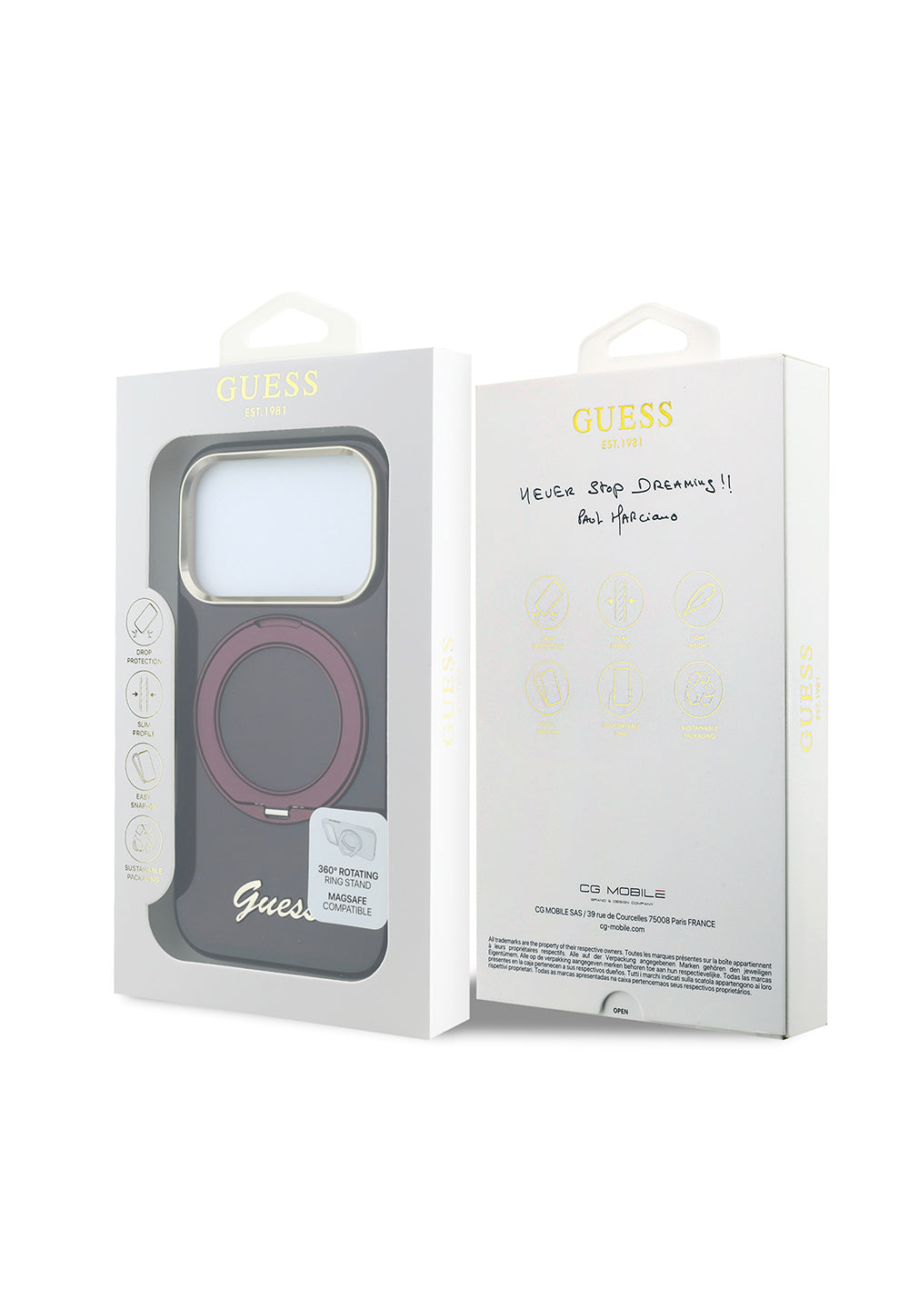 Guess 360° Standlı Silikon Yazı Logolu – iPhone 18 Pro Max Kılıfı