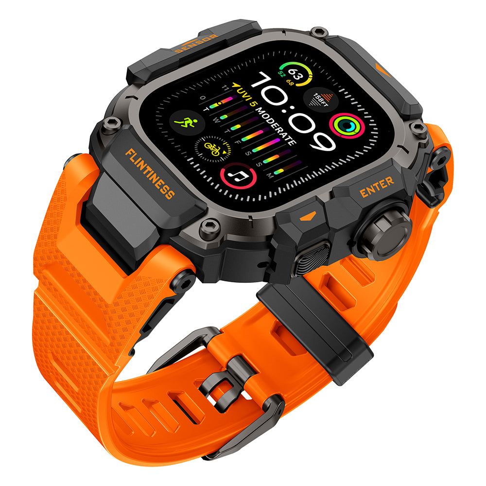 Mohseven Punk Fortress Silikon Kordon ve Koruyucu Kasa – Apple Watch Ultra 49 mm