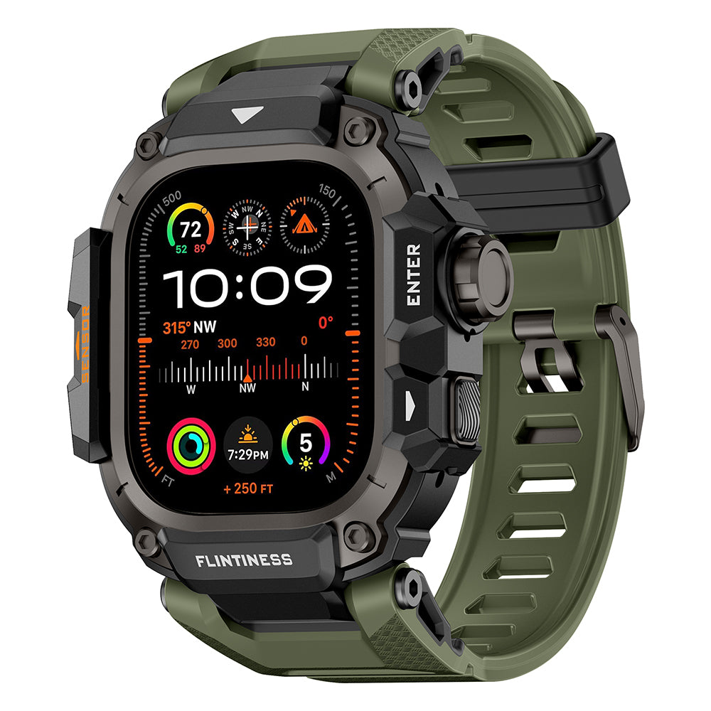 Mohseven Punk Fortress Silikon Kordon ve Koruyucu Kasa – Apple Watch Ultra 49 mm