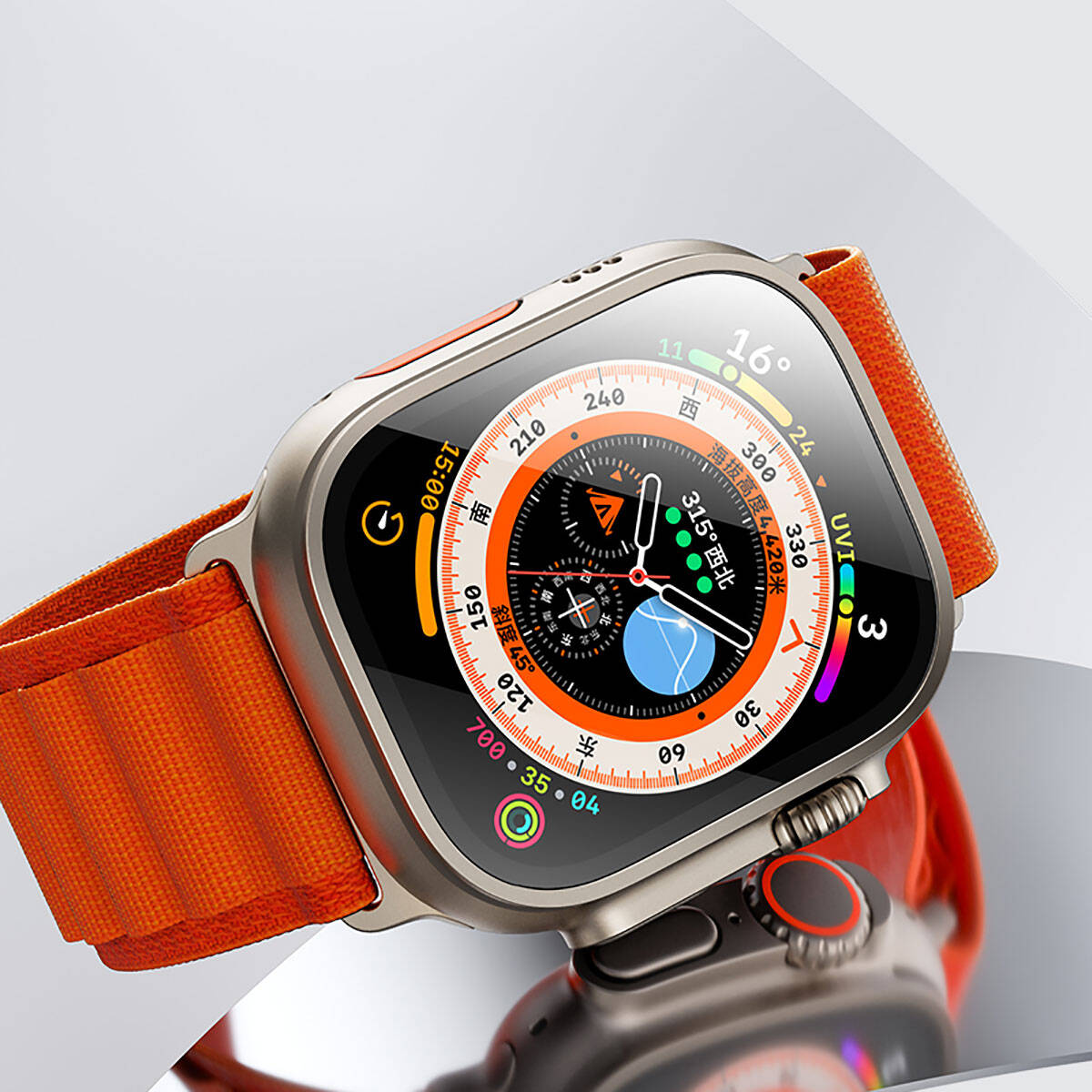 Benks Anti-Reflective Uygulama Aparatlı Temperli Cam – Apple Watch Ultra 49 mm