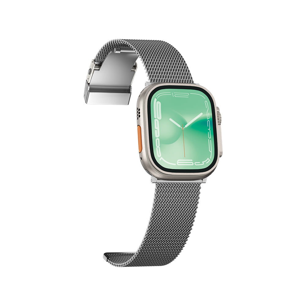 Amazingthing Titan Metal Metal Örgü Kordon – Apple Watch 45/46/49 mm