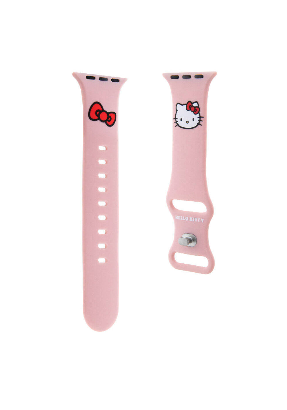Hello Kitty Kitty Head & Bow Yazı ve Fiyonk Desenli Kordon – Apple Watch 38/40/41 mm