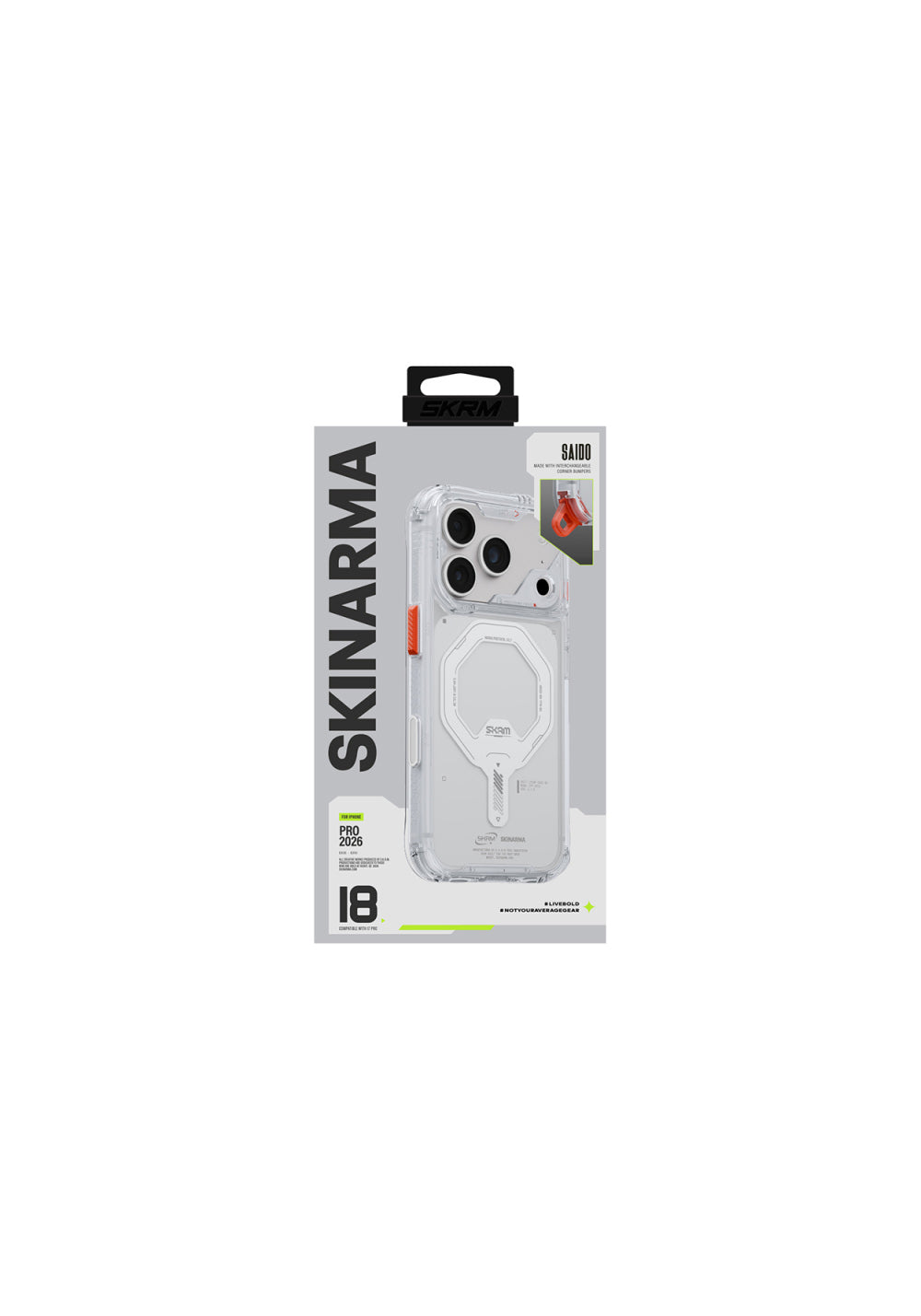 Skinarma Şeffaf Saido Mag-Charge – iPhone 18 Pro Kılıfı