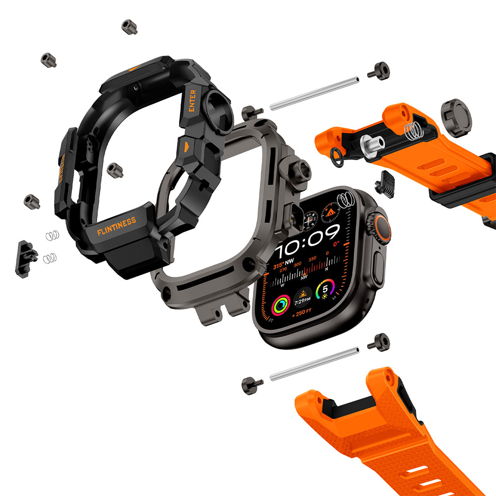 Mohseven Punk Fortress Silikon Kordon ve Koruyucu Kasa – Apple Watch Ultra 49 mm