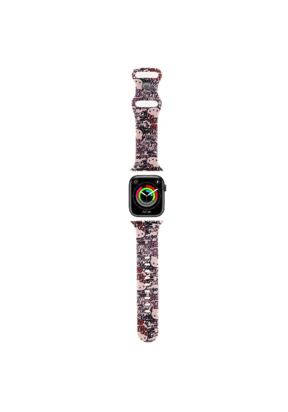 Hello Kitty Graffiti Etiket Desenli Silikon Kordon – Apple Watch 38/40/41 mm
