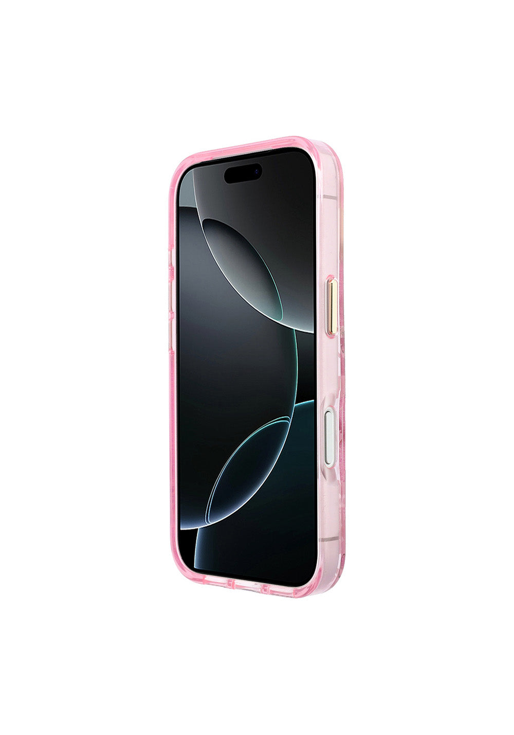 Guess Gül Desenli Simli Yazı Logolu – iPhone 18 Pro Kılıfı