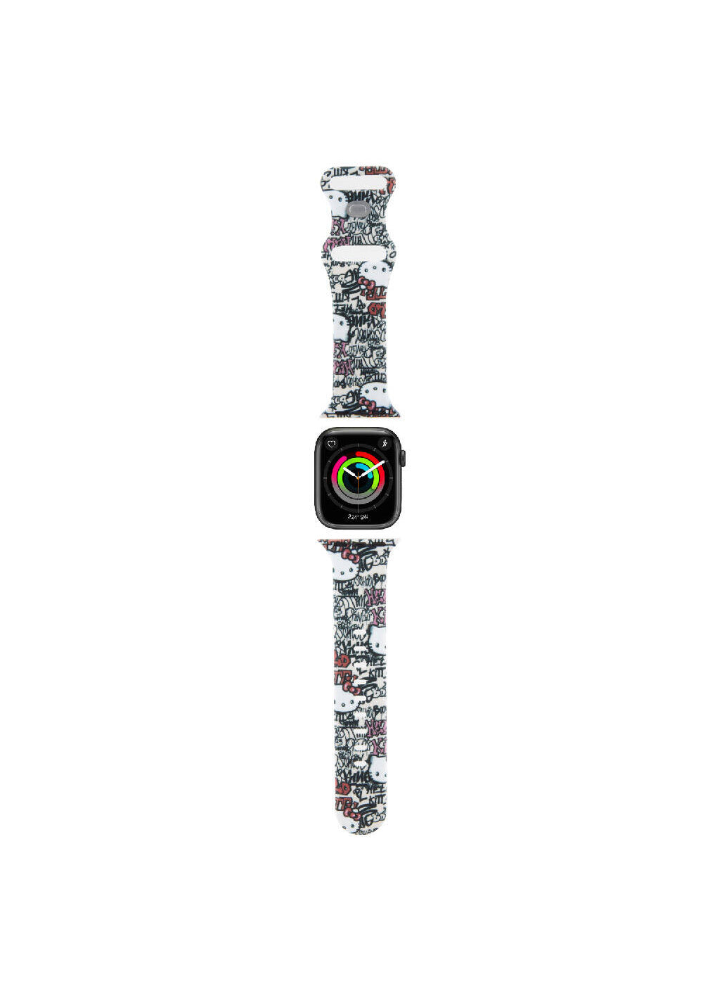 Hello Kitty Graffiti Etiket Desenli Silikon Kordon – Apple Watch 38/40/41 mm