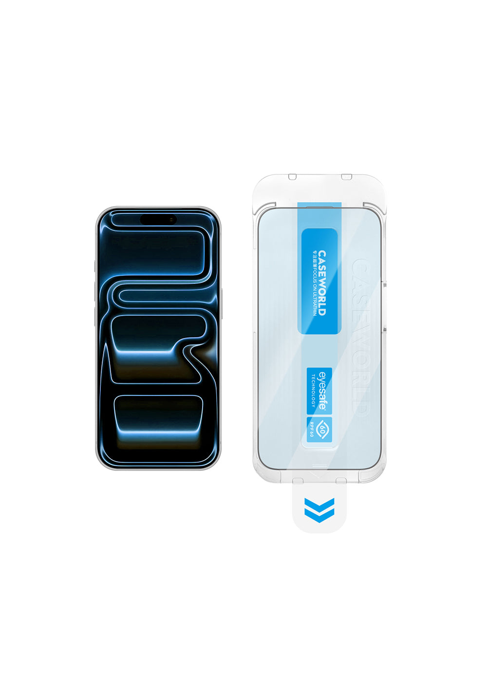 CaseWorld Applicator Eyesafe 0,33 mm Safir – iPhone 18 Pro Max Ekran Koruyucusu