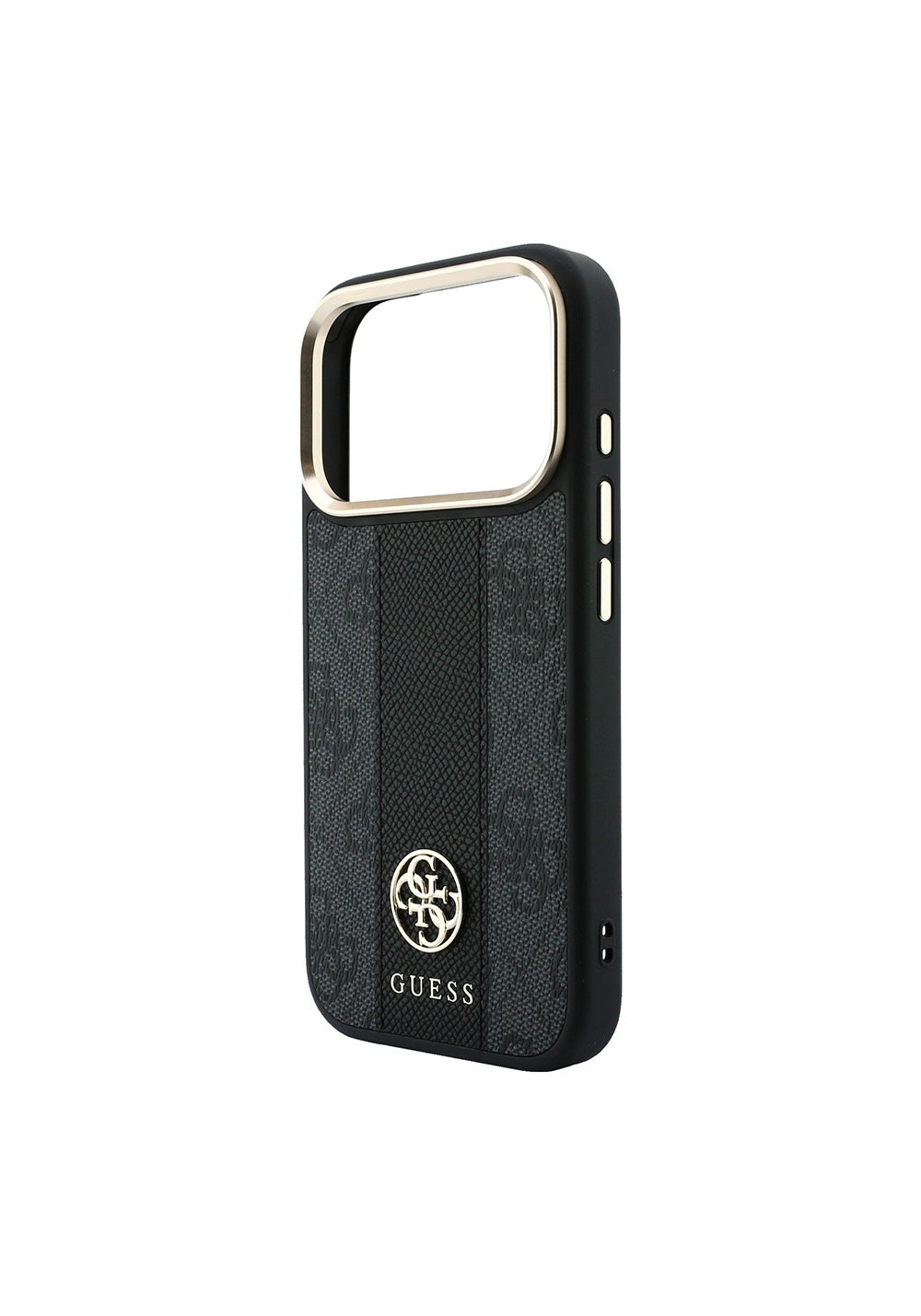 Guess Deri 4G Desenli Şeritli Yazı Logolu – iPhone 18 Pro Kılıfı